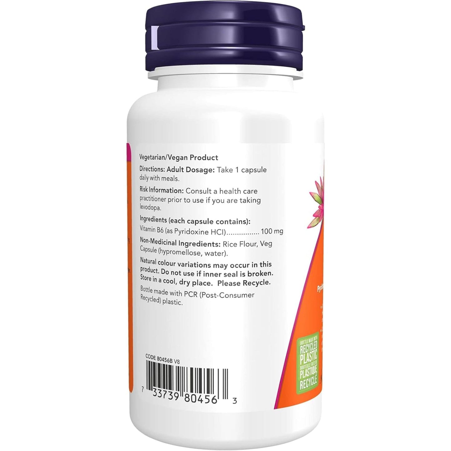 100 Vegetable Capsules | NOW B-6 100 mg Pyridoxine HCI