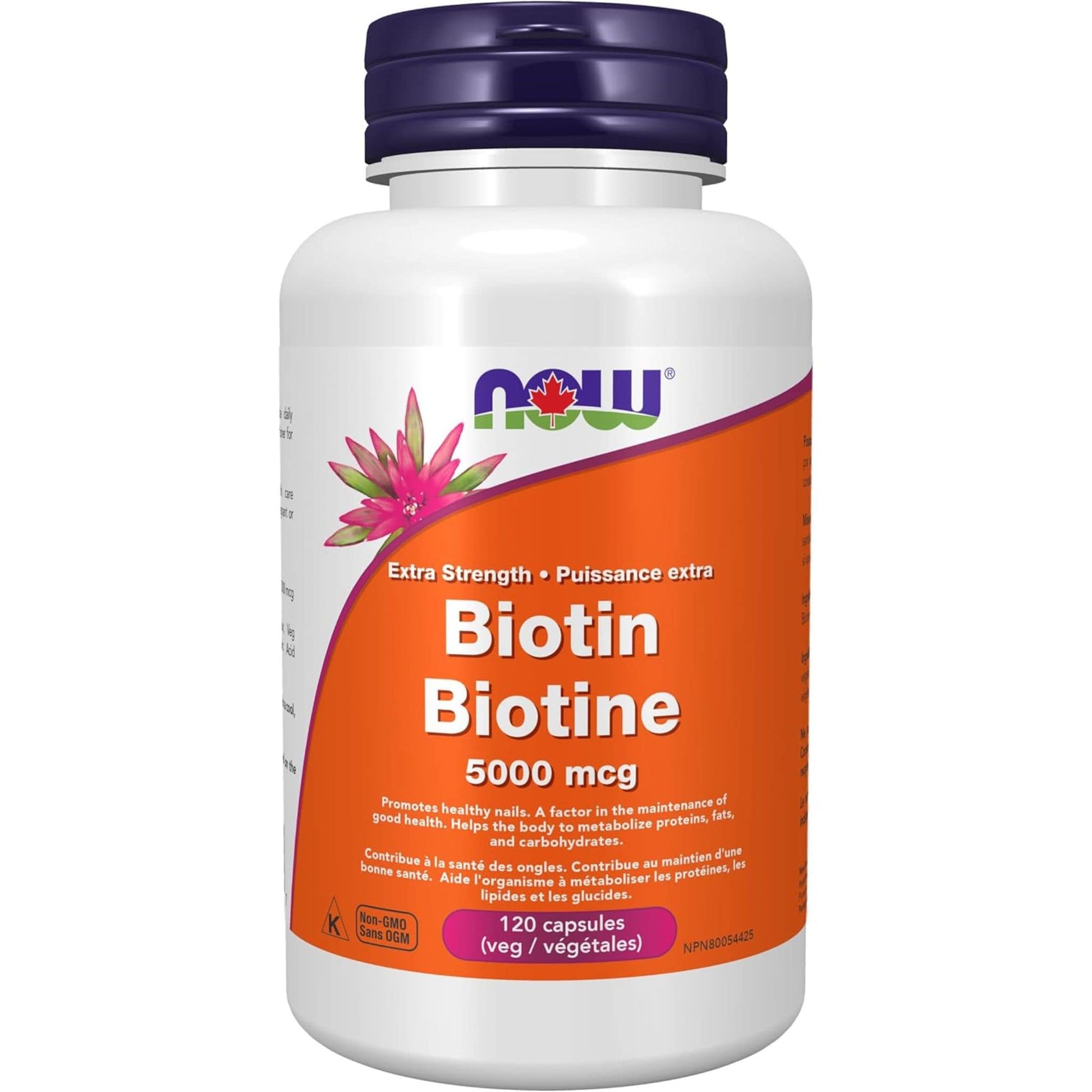 120 Vegetable Capsules | NOW Biotin 5000 mcg Extra Strength