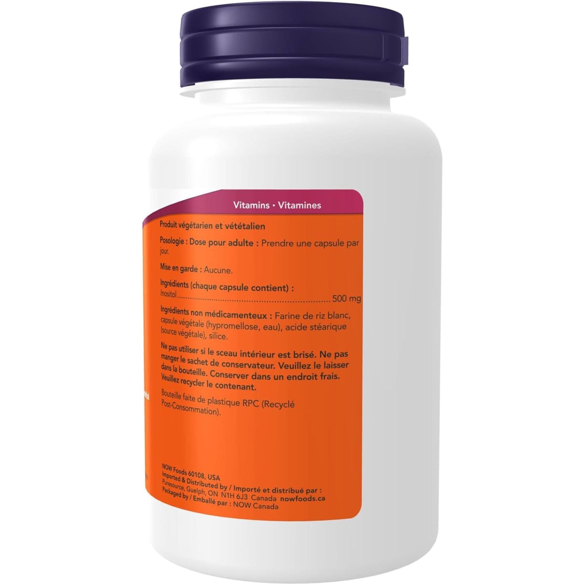 100 Vegetable Capsules | NOW Inositol 500 mg