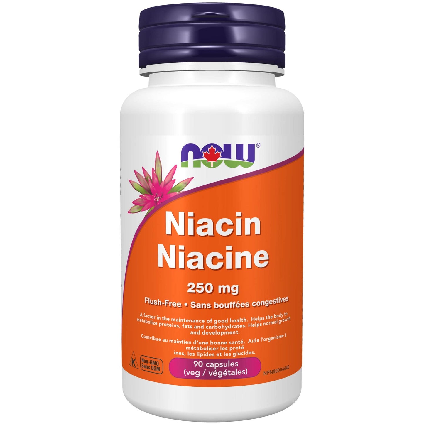 90 Vegetable Capsules | NOW Niacin 250 mg Flush Free
