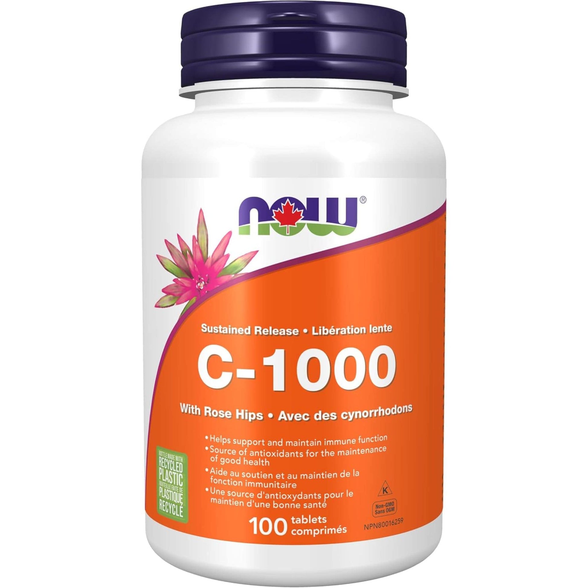 100 Tablets | NOW C-1000 Sustained Release with Rose Hips