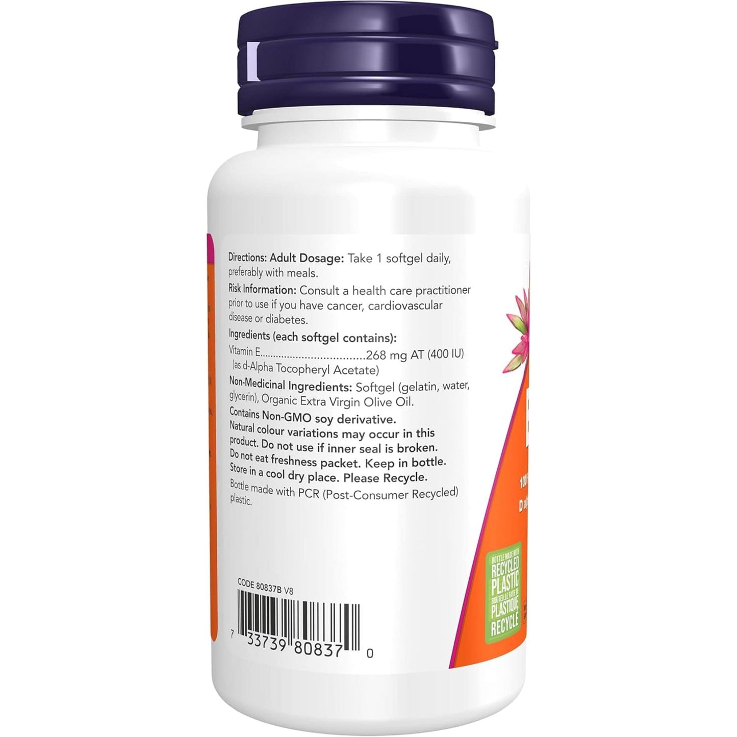 100 Softgels | NOW E-400, 100% Natural d-Alpha Tocopherol