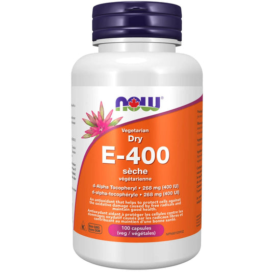 100 Vegetable Capsules | NOW E-400 Vegetarian Dry