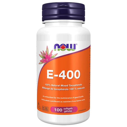 100 Softgels | Now E-400 with 100% Nautral Mixed Tocopherols