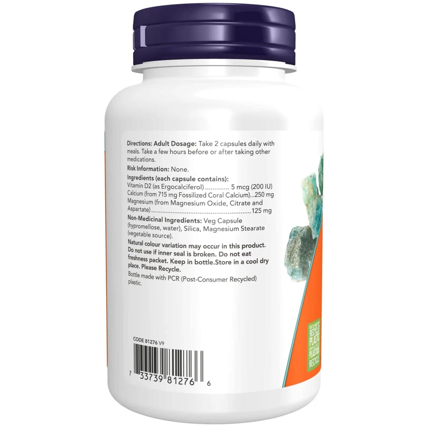 100 Vegetable Capsules | NOW Coral Calcium Plus