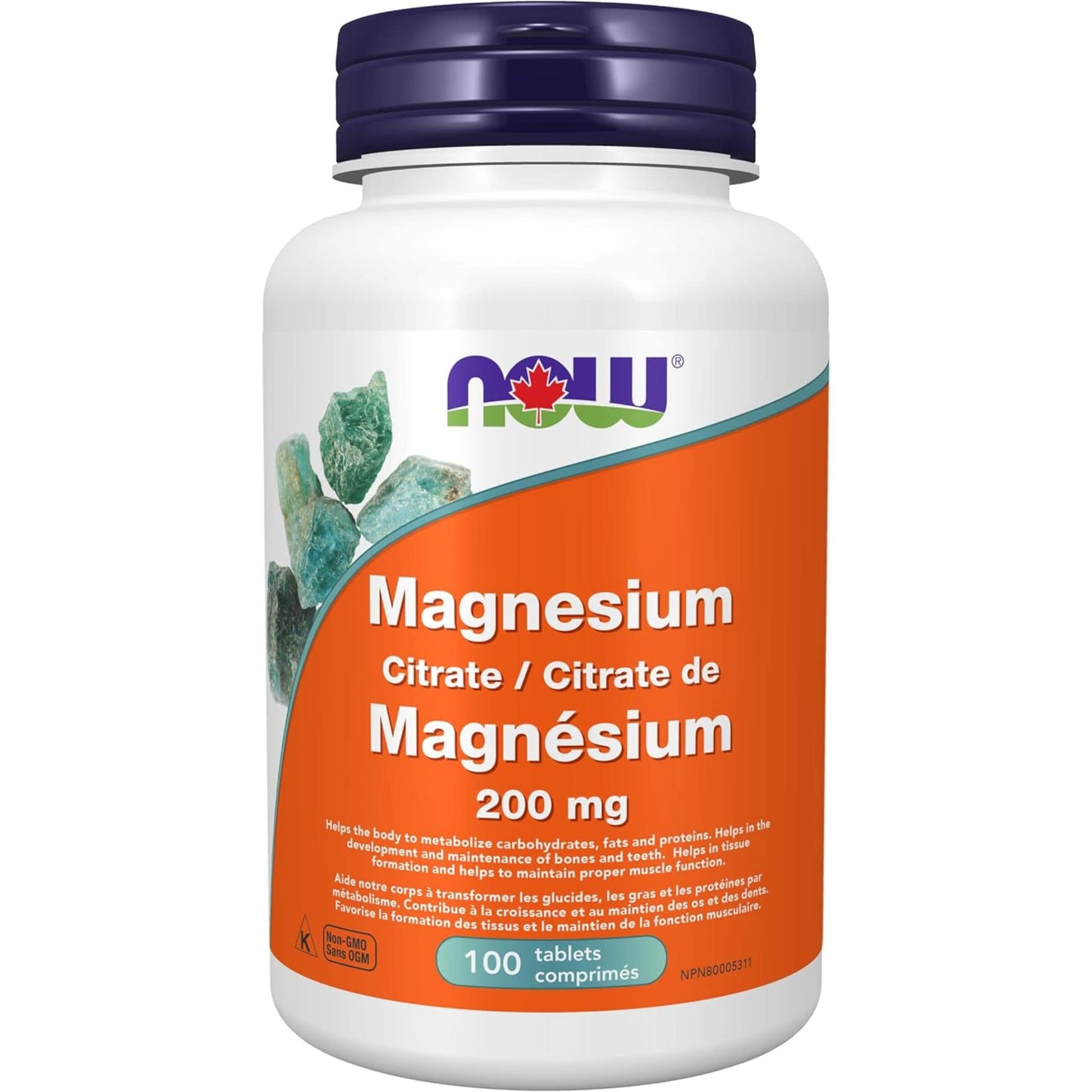 100 Tablets | NOW Magnesium Citrate 200  mg