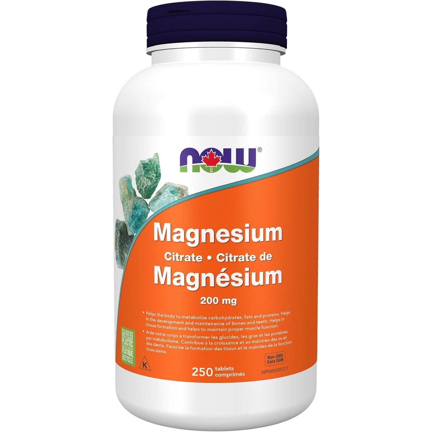 250 Tablets | NOW Magnesium Citrate 200  mg