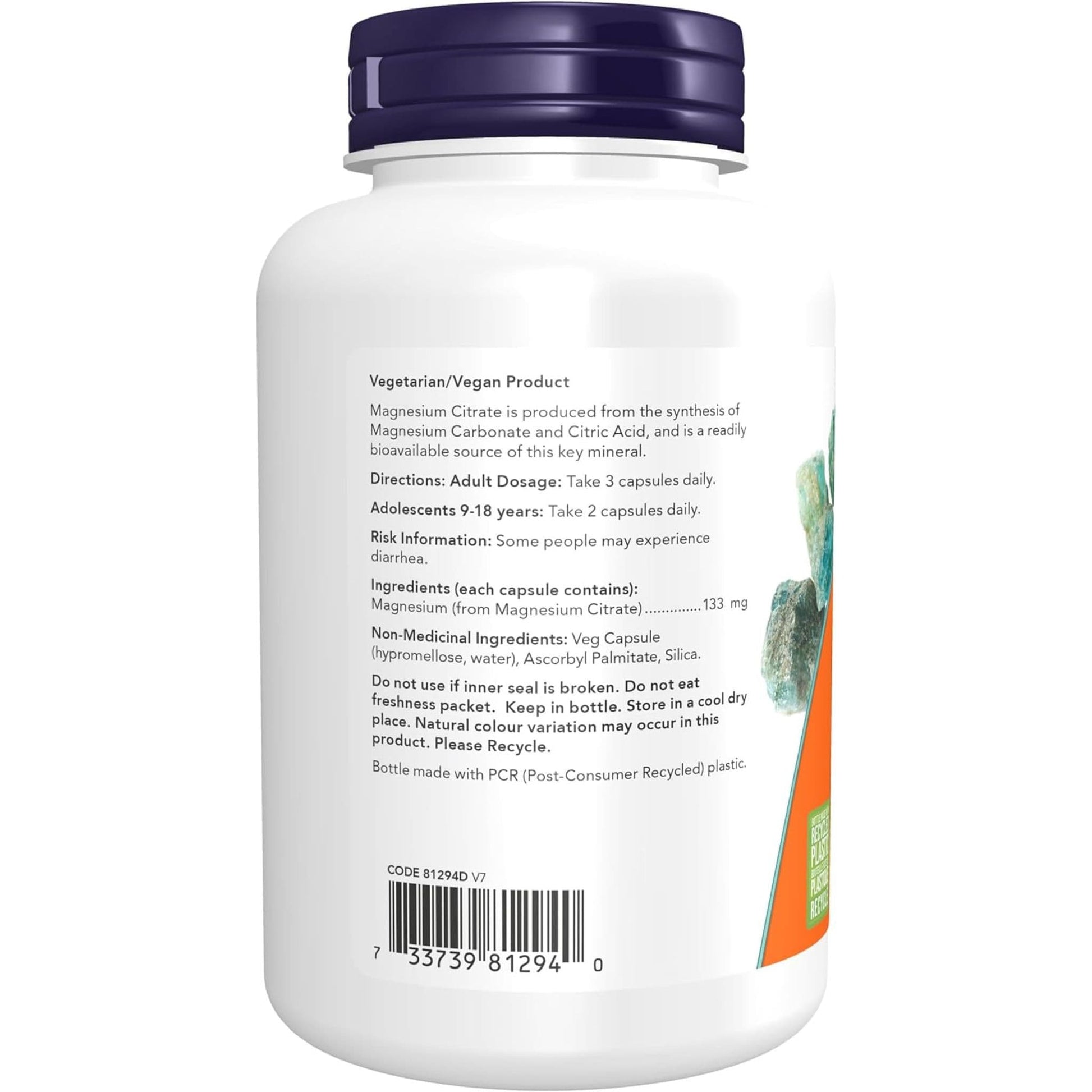 120 Vegetable Capsules | NOW Magnesium Citrate
