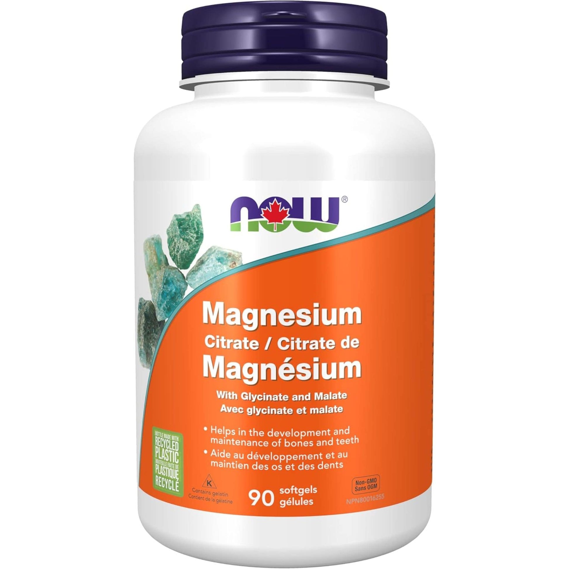 90 Softgels | NOW Magnesium Citrate with Glycinate and Malate