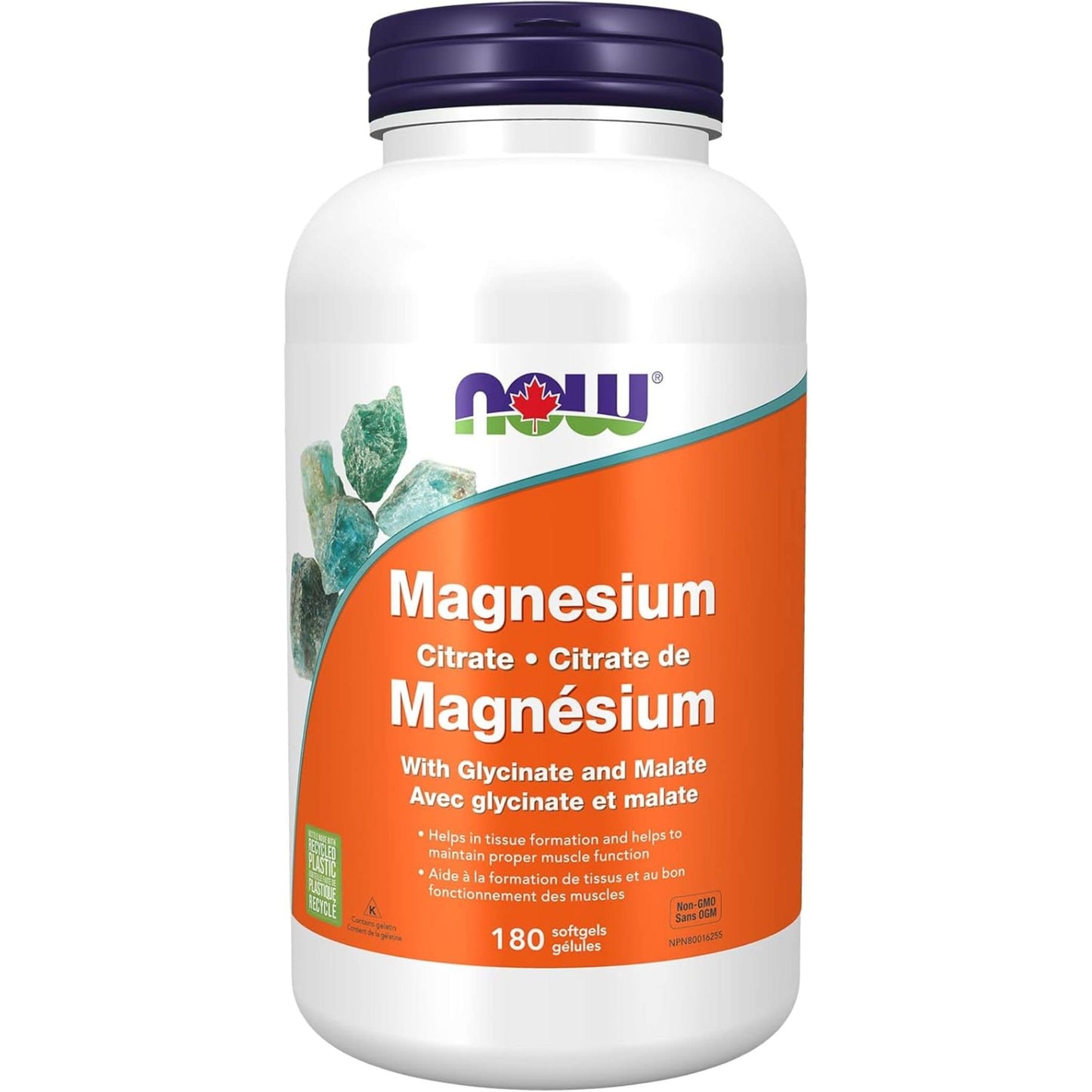 180 Softgels | NOW Magnesium Citrate with Glycinate and Malate