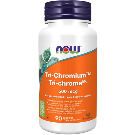 90 Vegetable Capsules | NOW Tri-Chromium 500 mcg WIth Cinnamon Bark