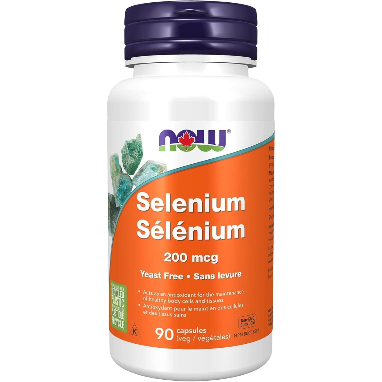 90 Vegetable Capsules | NOW Selenium 200 mcg, Yeast Free