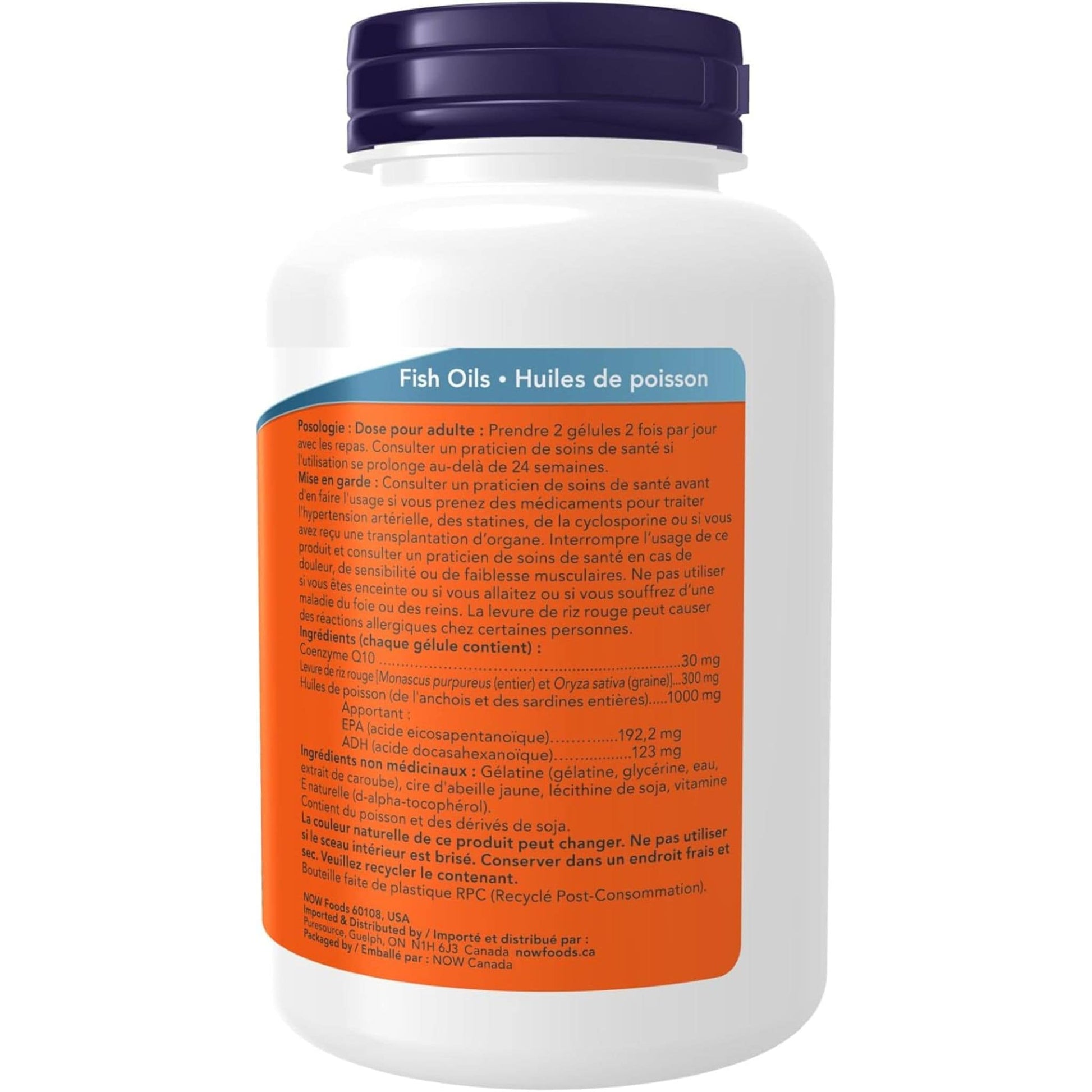 90 Softgels | NOW Red Omega rouge, Red Yeast Rice with CoQ10 and Omega-3 Fish Oil