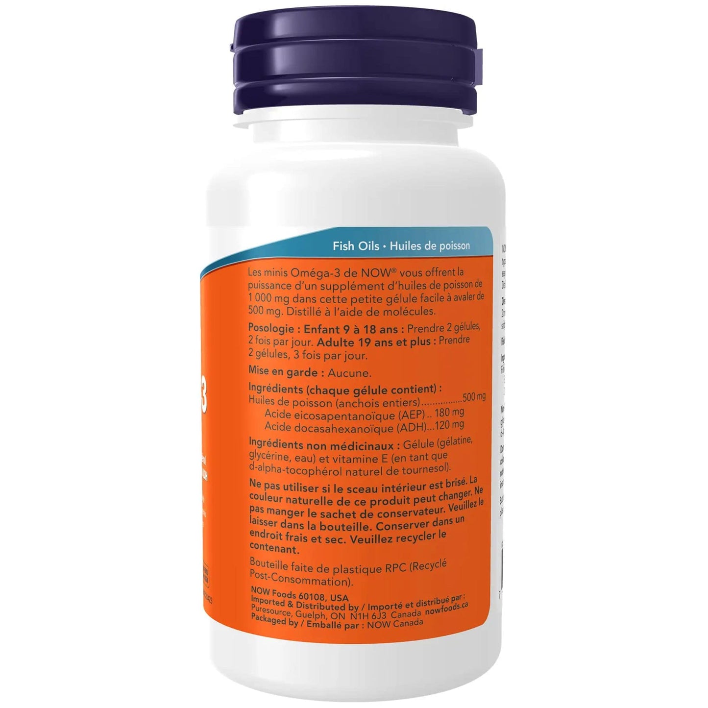 90 Softgels | NOW OMEGA-3 Mini 500 mg