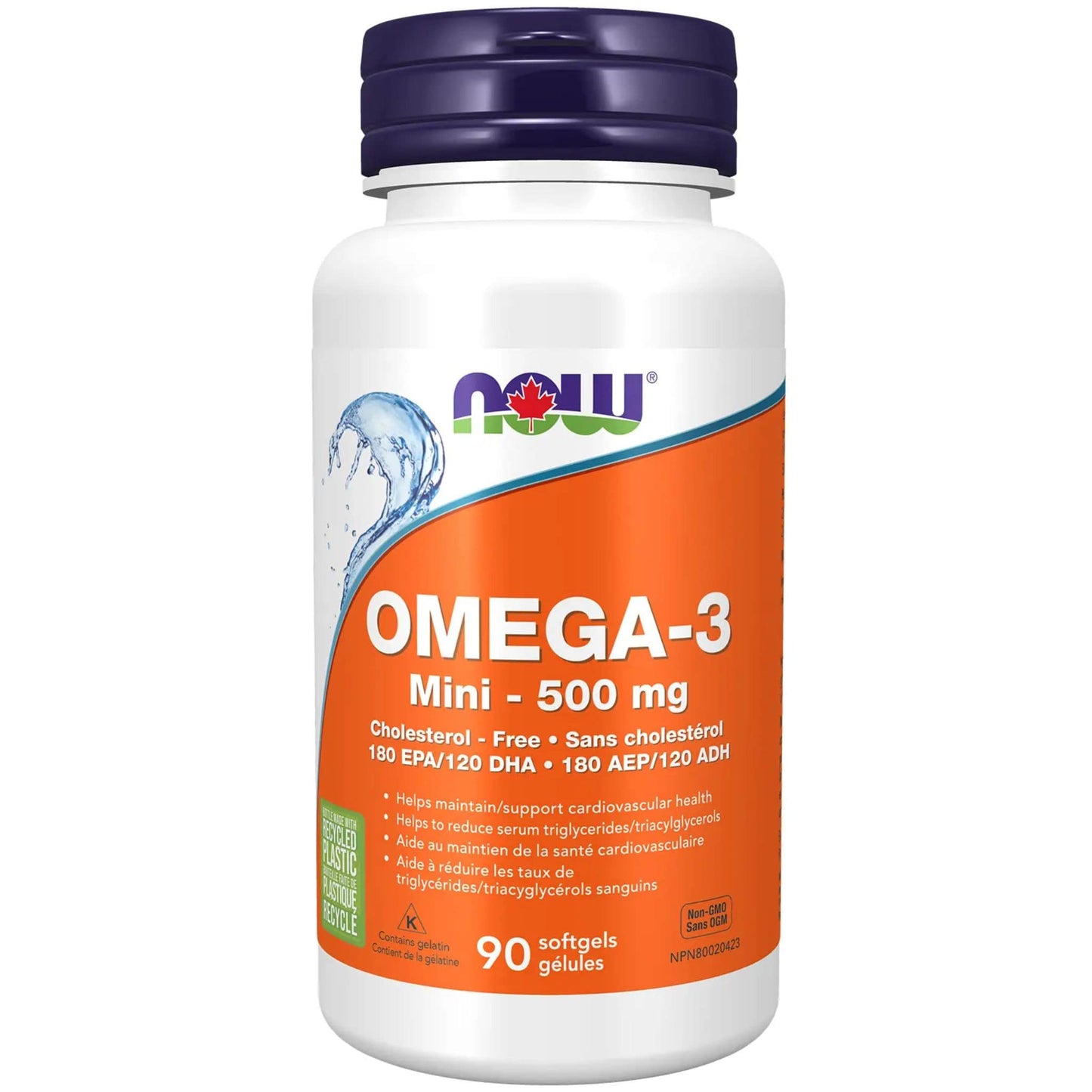 90 Softgels | NOW OMEGA-3 Mini 500 mg