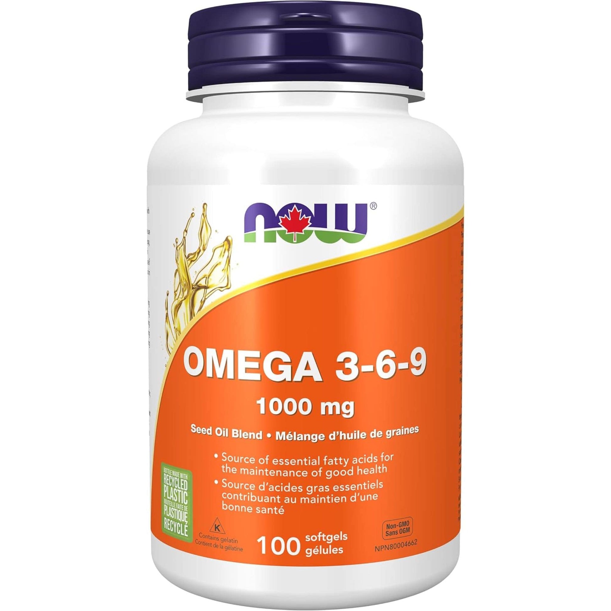 100 Softgels | NOW Omega 3-6-9 1000 mg Seed Oil Blend