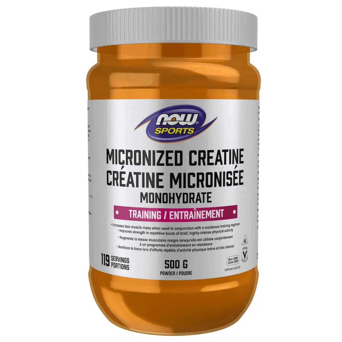 500g Unflavoured | NOW Sports Micronized Creatine Powder