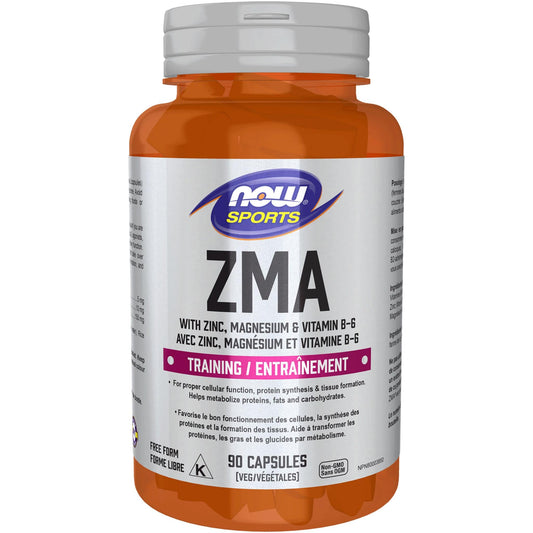 90 Vegetable Capsules | NOW Sports ZMA with Zinc, Magnesium & Vitamin B-6 Training