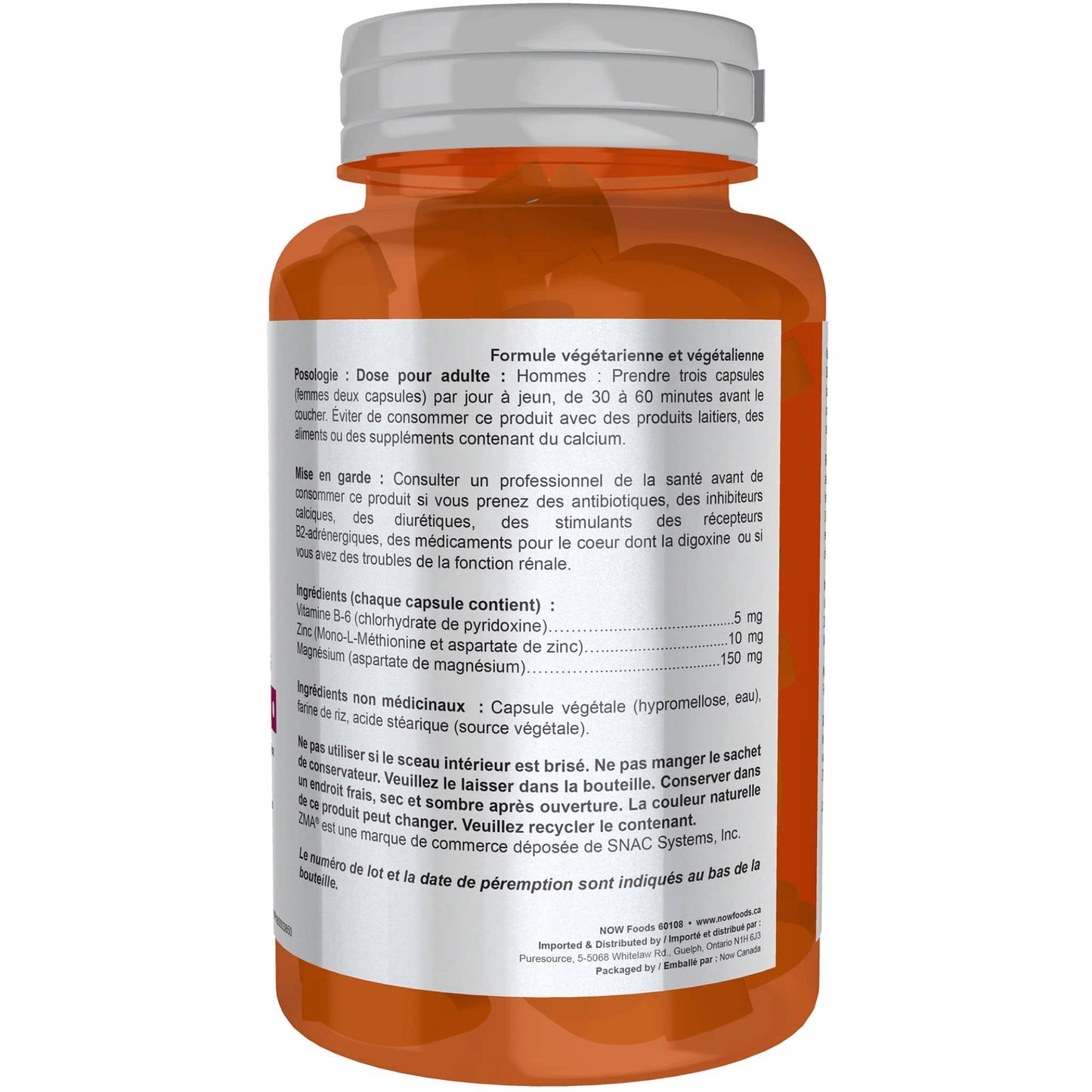 90 Vegetable Capsules | NOW Sports ZMA with Zinc, Magnesium & Vitamin B-6 Training