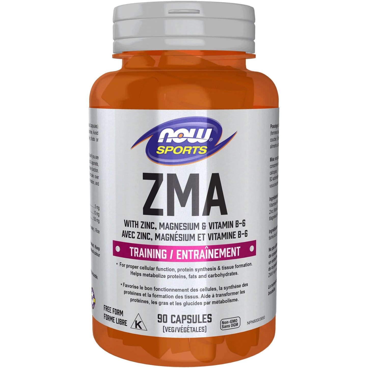 90 Vegetable Capsules | NOW Sports ZMA with Zinc, Magnesium & Vitamin B-6 Training