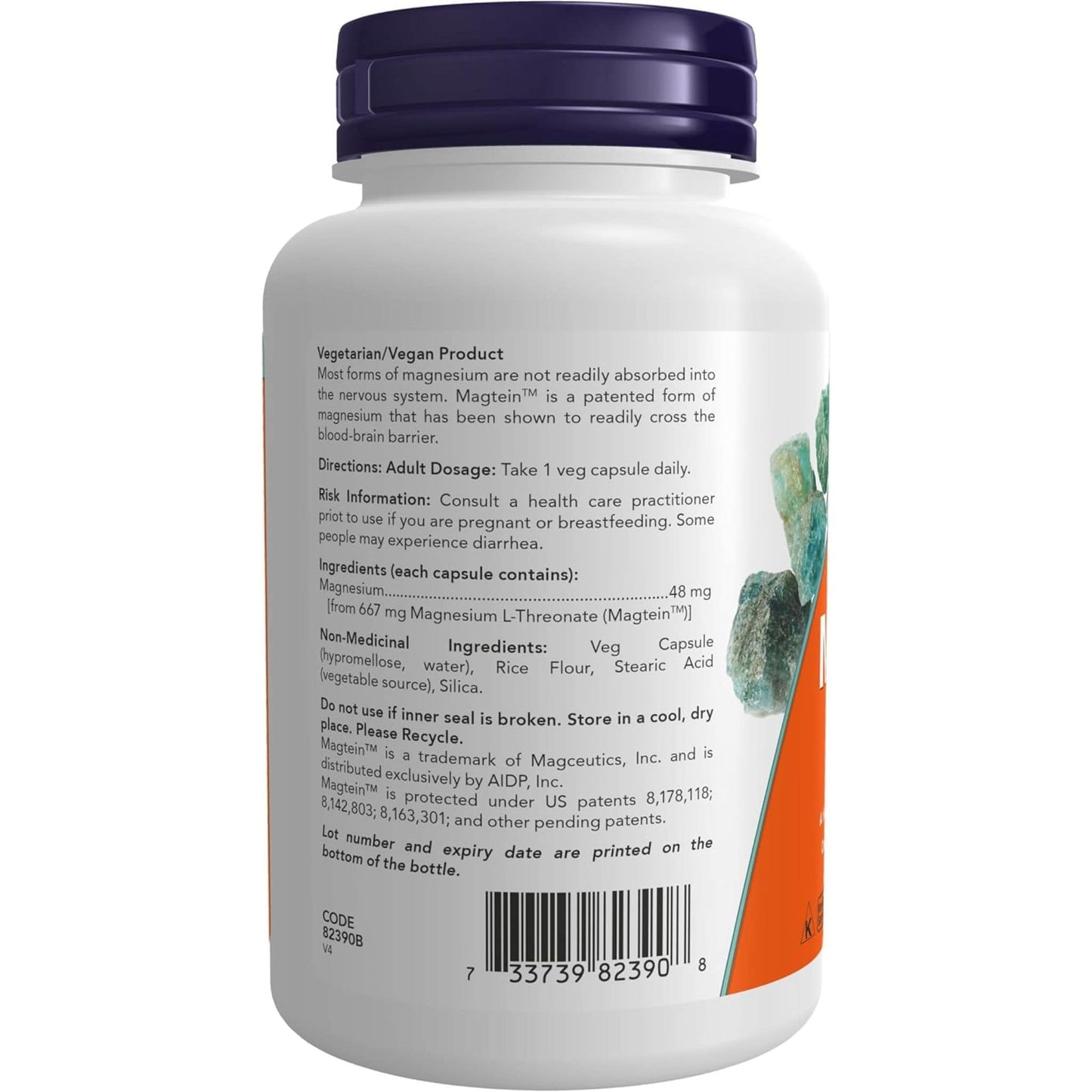 90 Vegetable Capsules | NOW Magtein Magnesium L-Threonate
