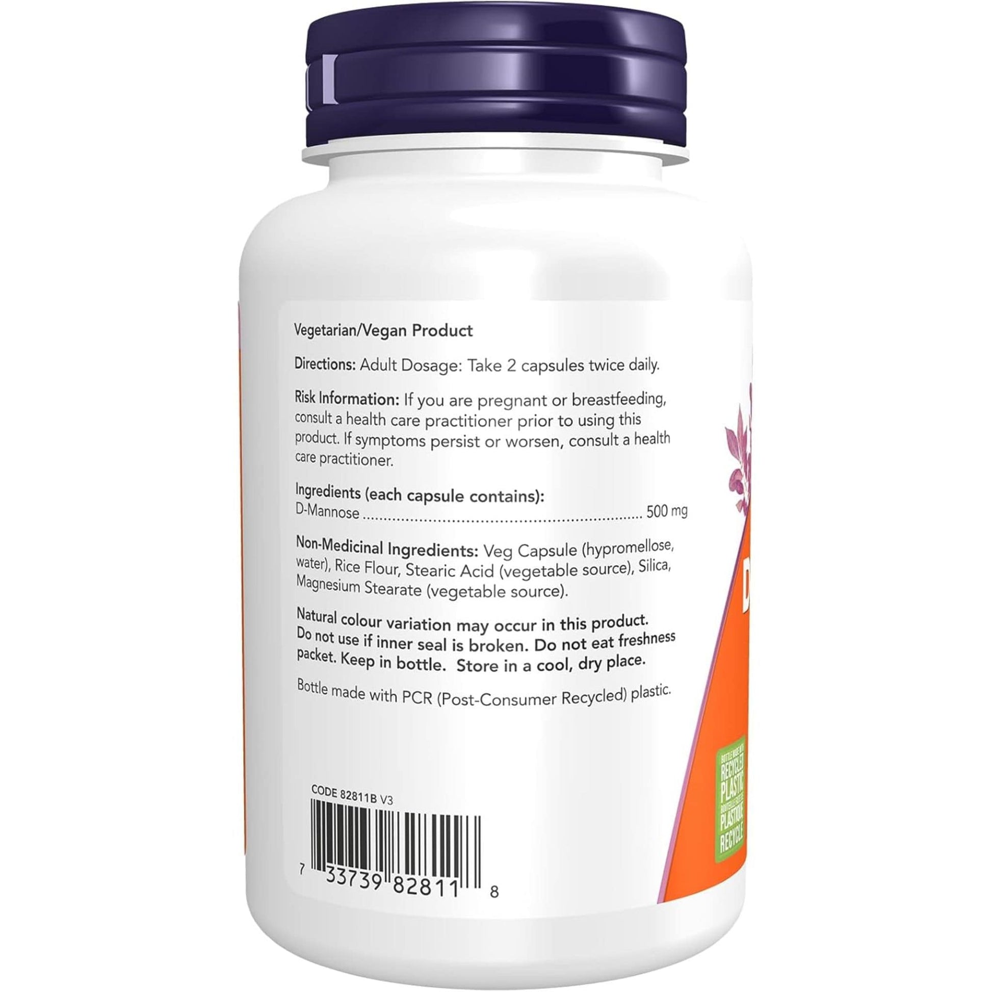 120 Vegetable Capsules | NOW D-Mannose 500 mg