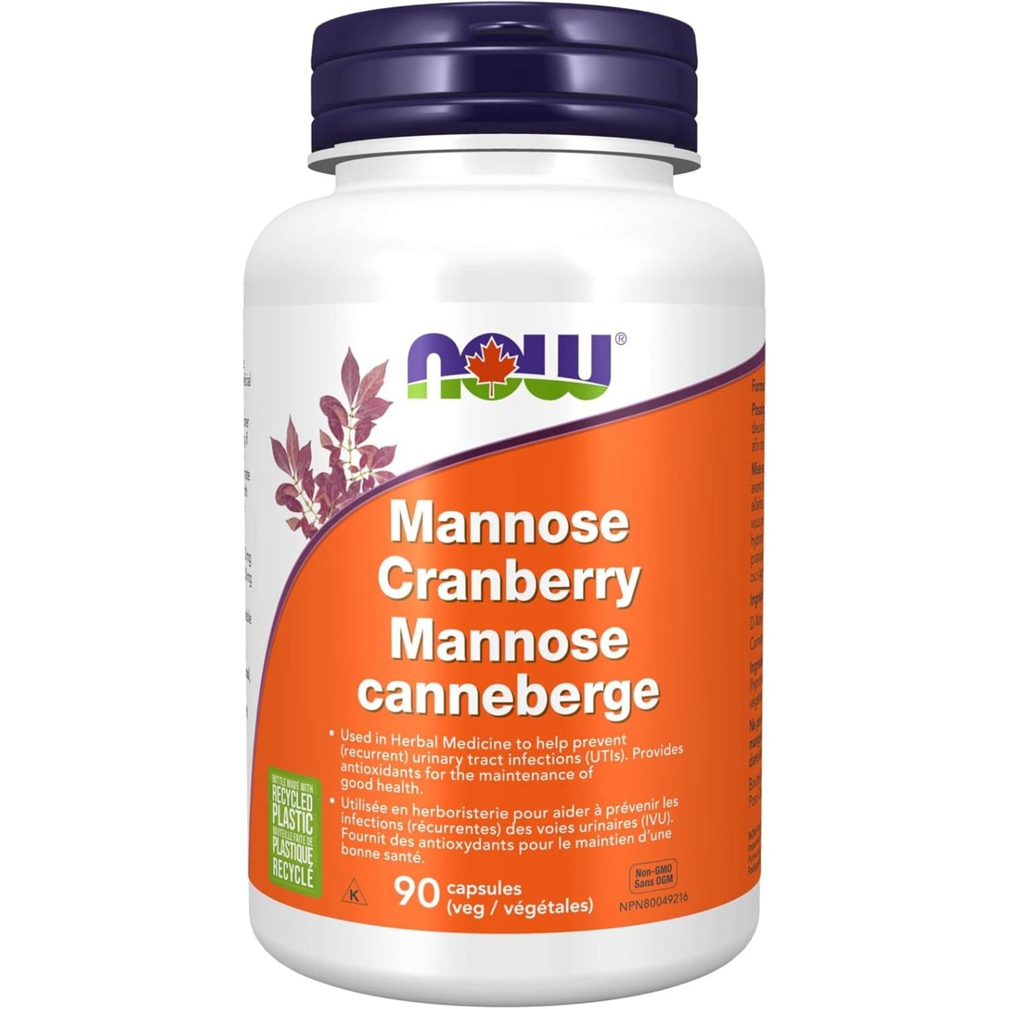 90 Vegetable Capsules | NOW Mannose Cranberry