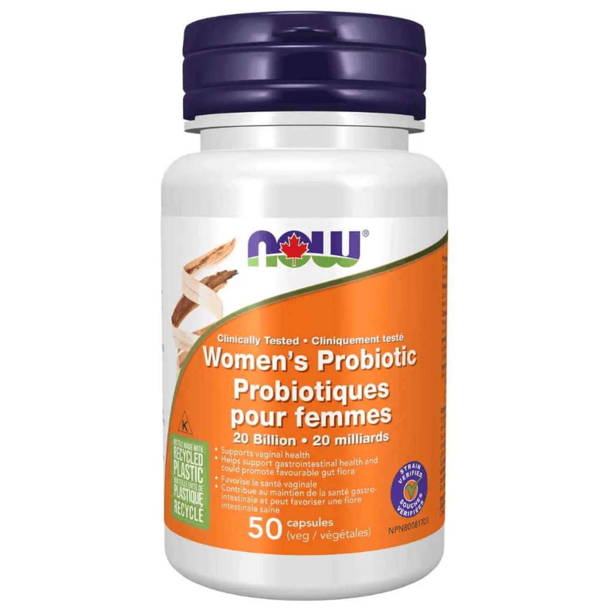 50 Vegetable Capsules | NOW Women's Probiotic 20 Billion Capsules