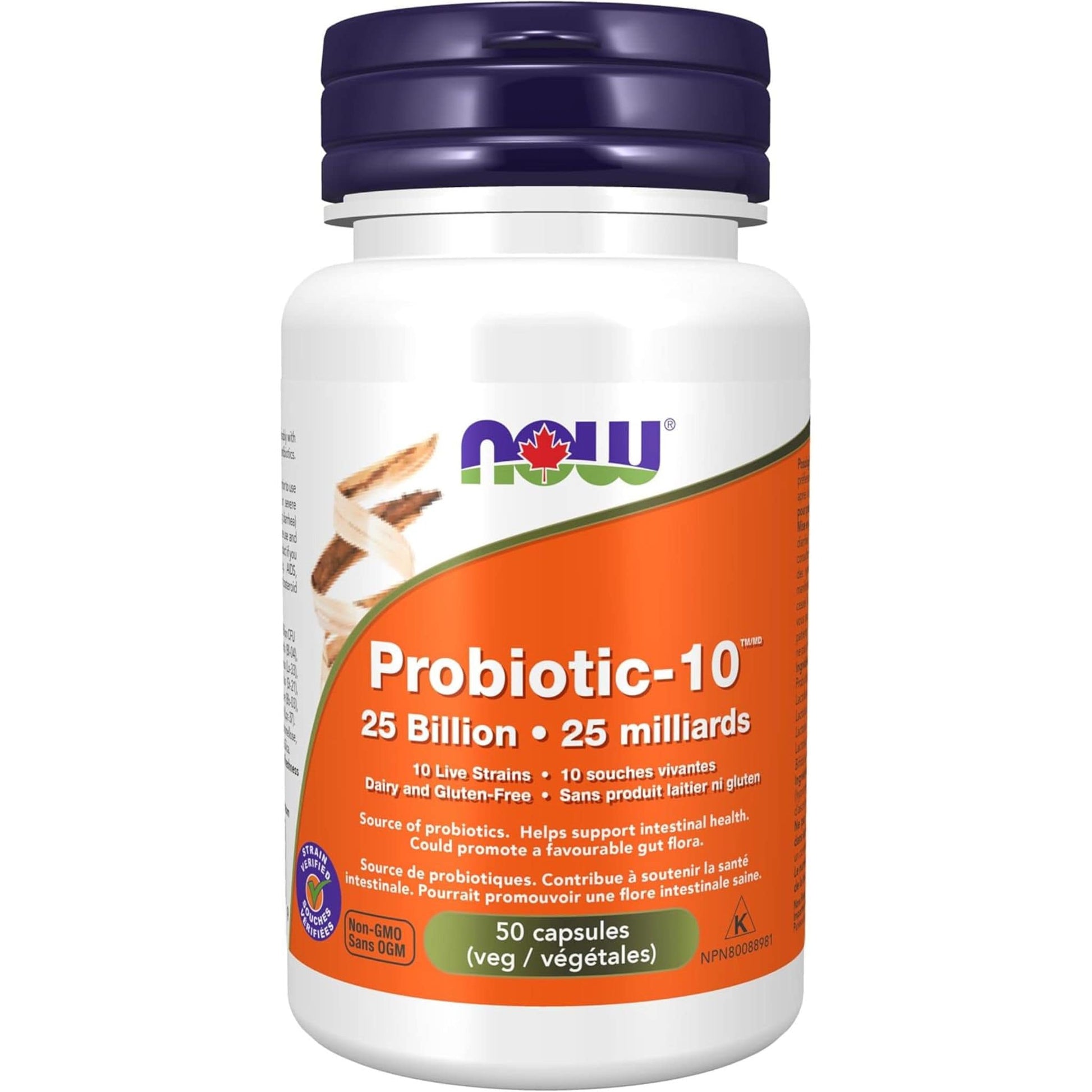50 Vegetable Capsules | NOW Probiotic-10, 25 Billion