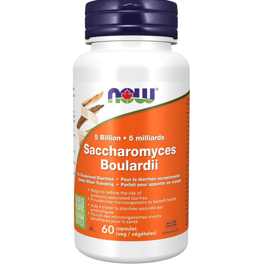 60 Vegetable Capsules | NOW Saccharomyces Boulardii, 5 Billion