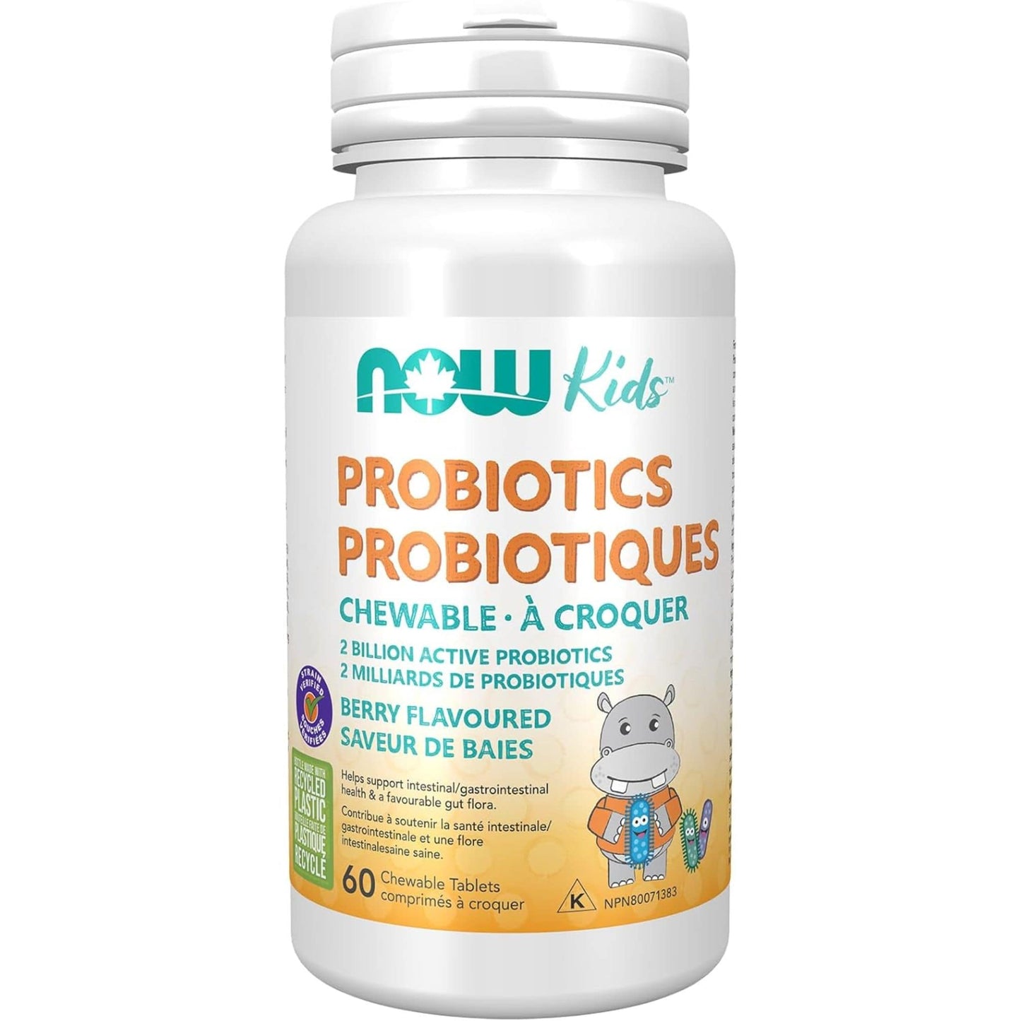 Natural Berry Flavours, 60 Chewable Tablets | NOW Kids Chewable Probiotics, 2 Billion