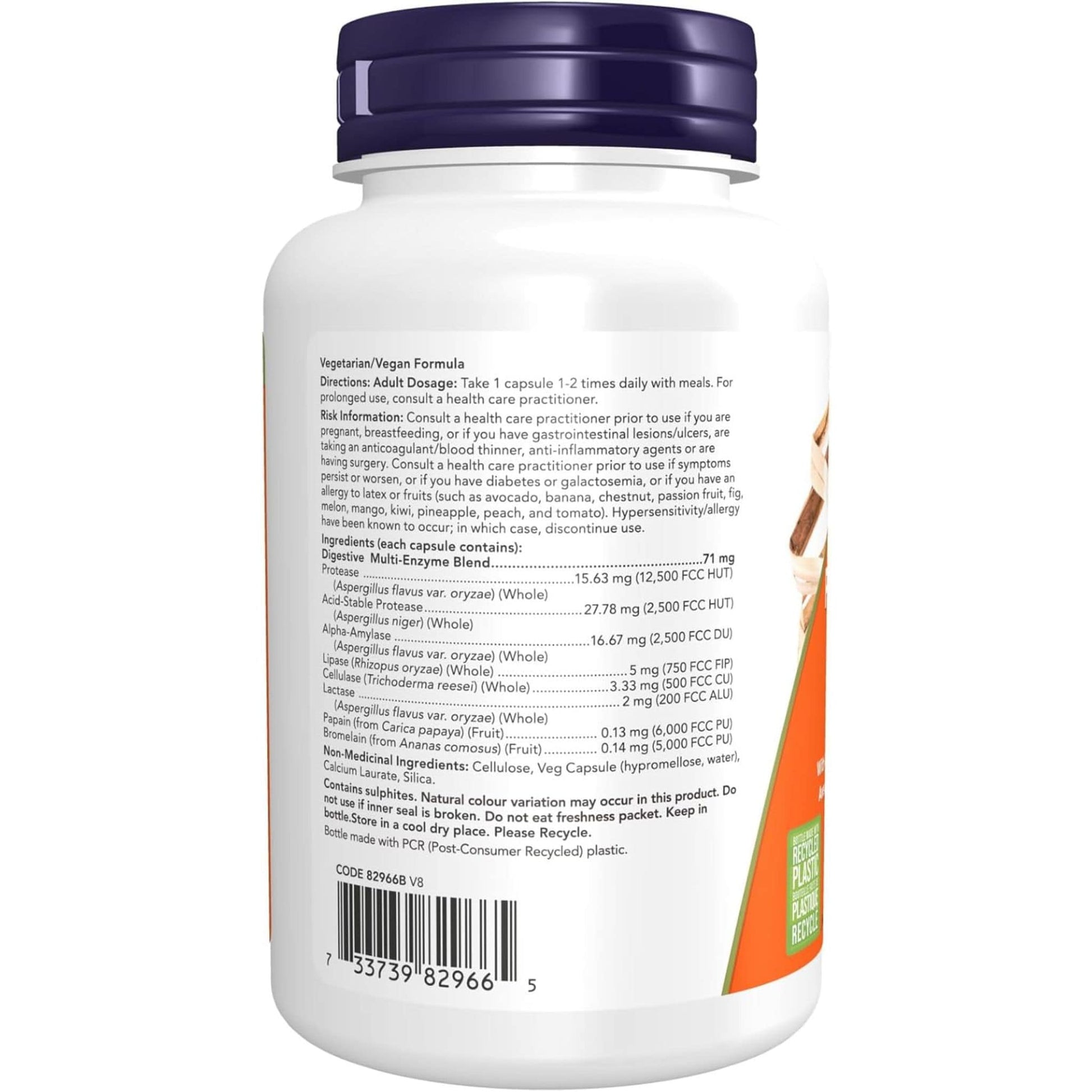 120 Vegetable Capsules | NOW Plant Enzymes With Lactase, Protease, Papain, and Bromelain