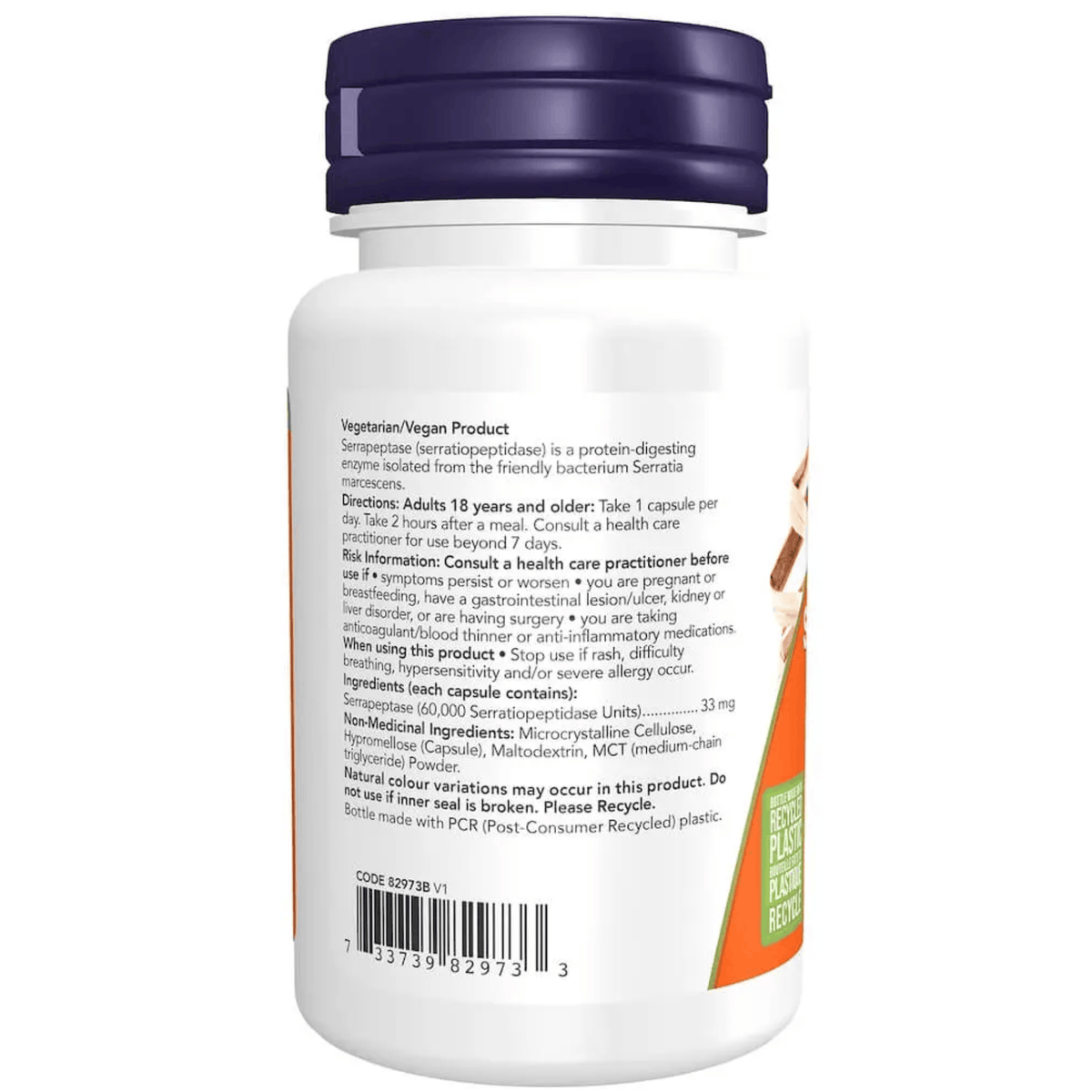 60 Vegeteable Capsules | NOW Serrapeptase Capsules