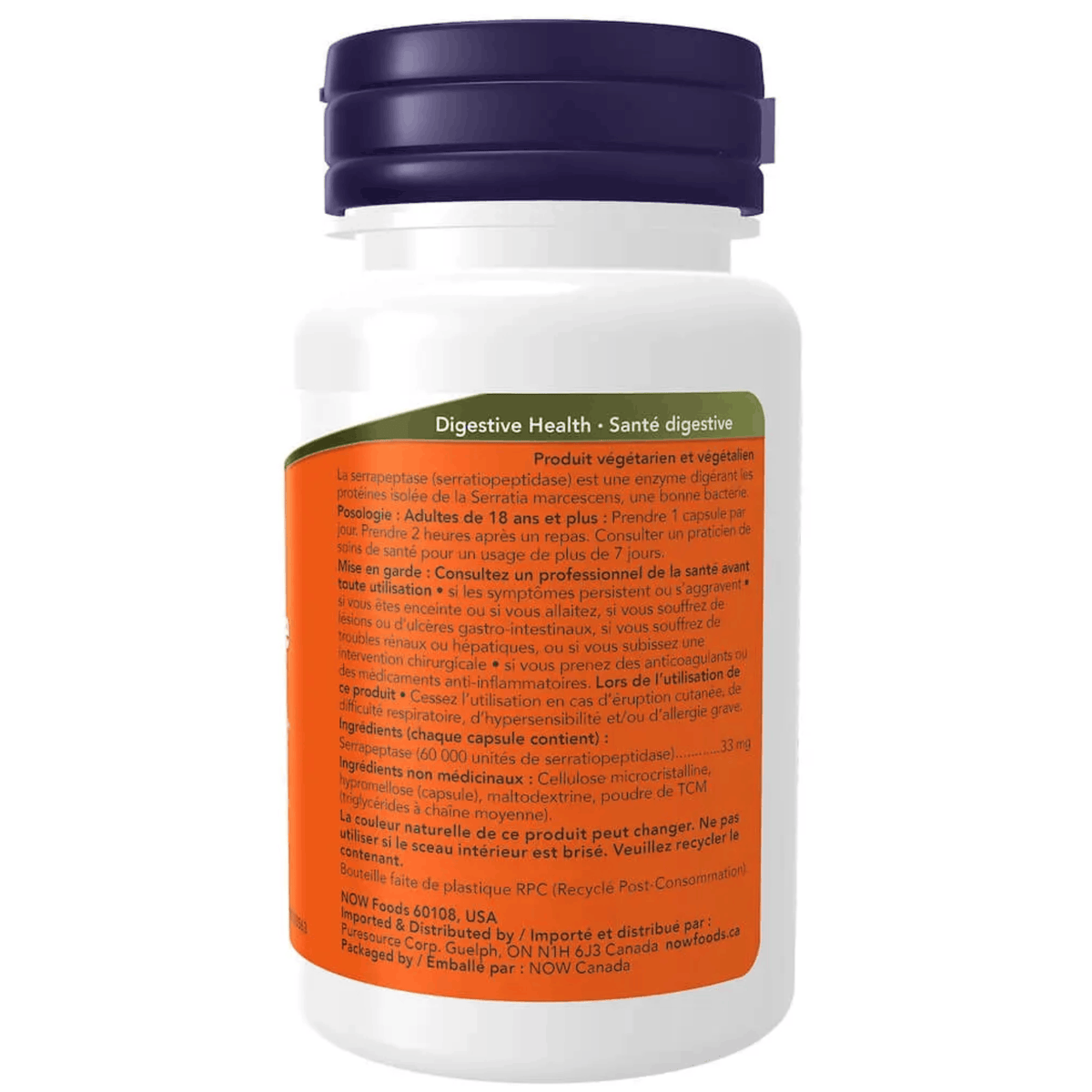 60 Vegeteable Capsules | NOW Serrapeptase Capsules