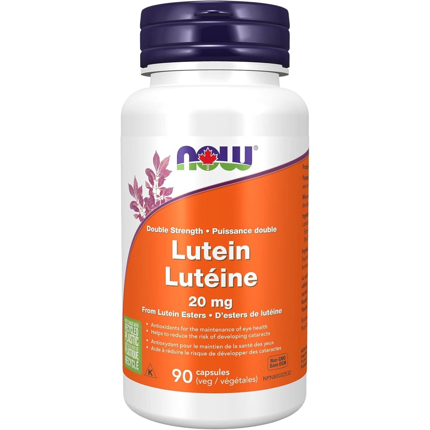 90 Vegetable Capsules | NOW Lutein 20 mg Double Strength