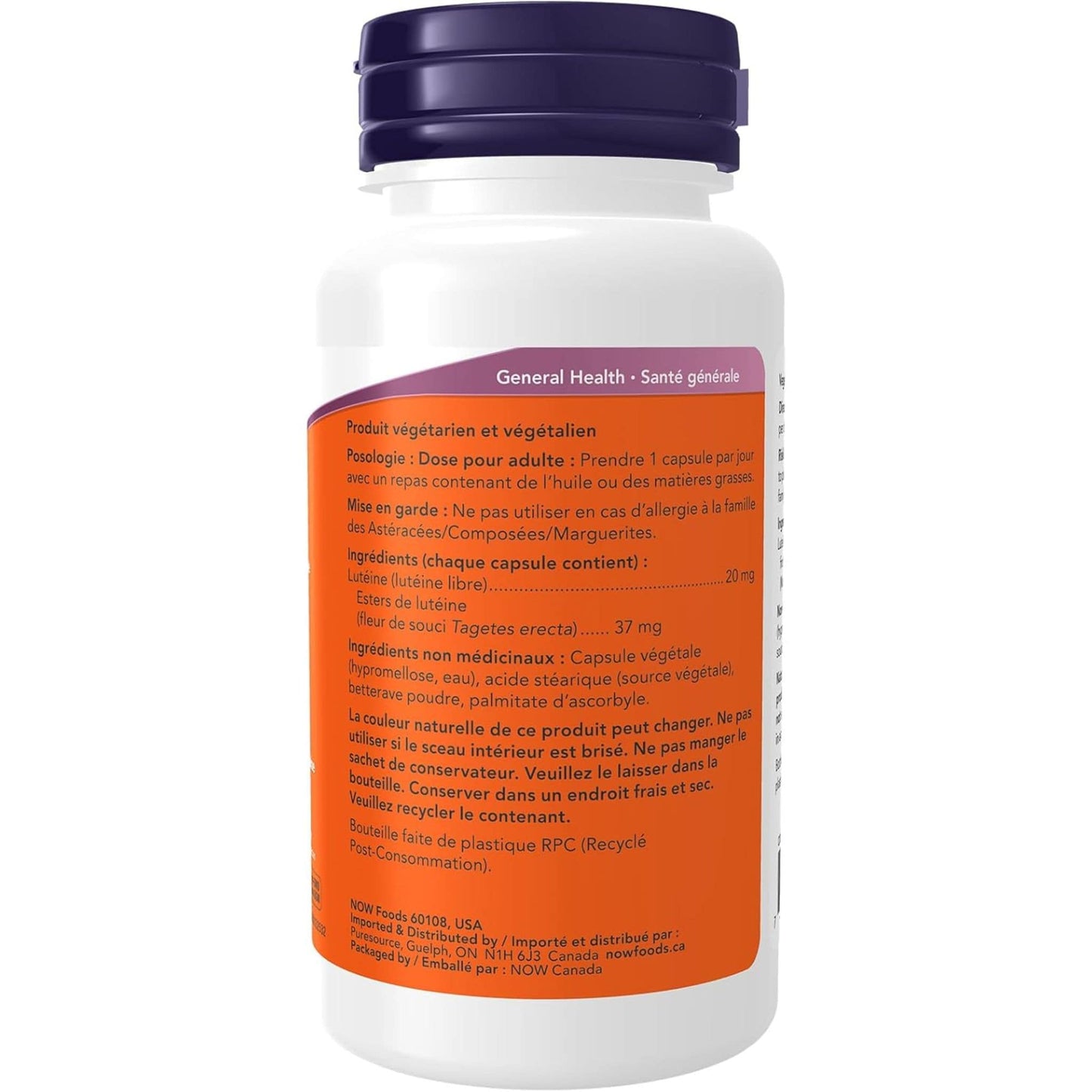 90 Vegetable Capsules | NOW Lutein 20 mg Double Strength