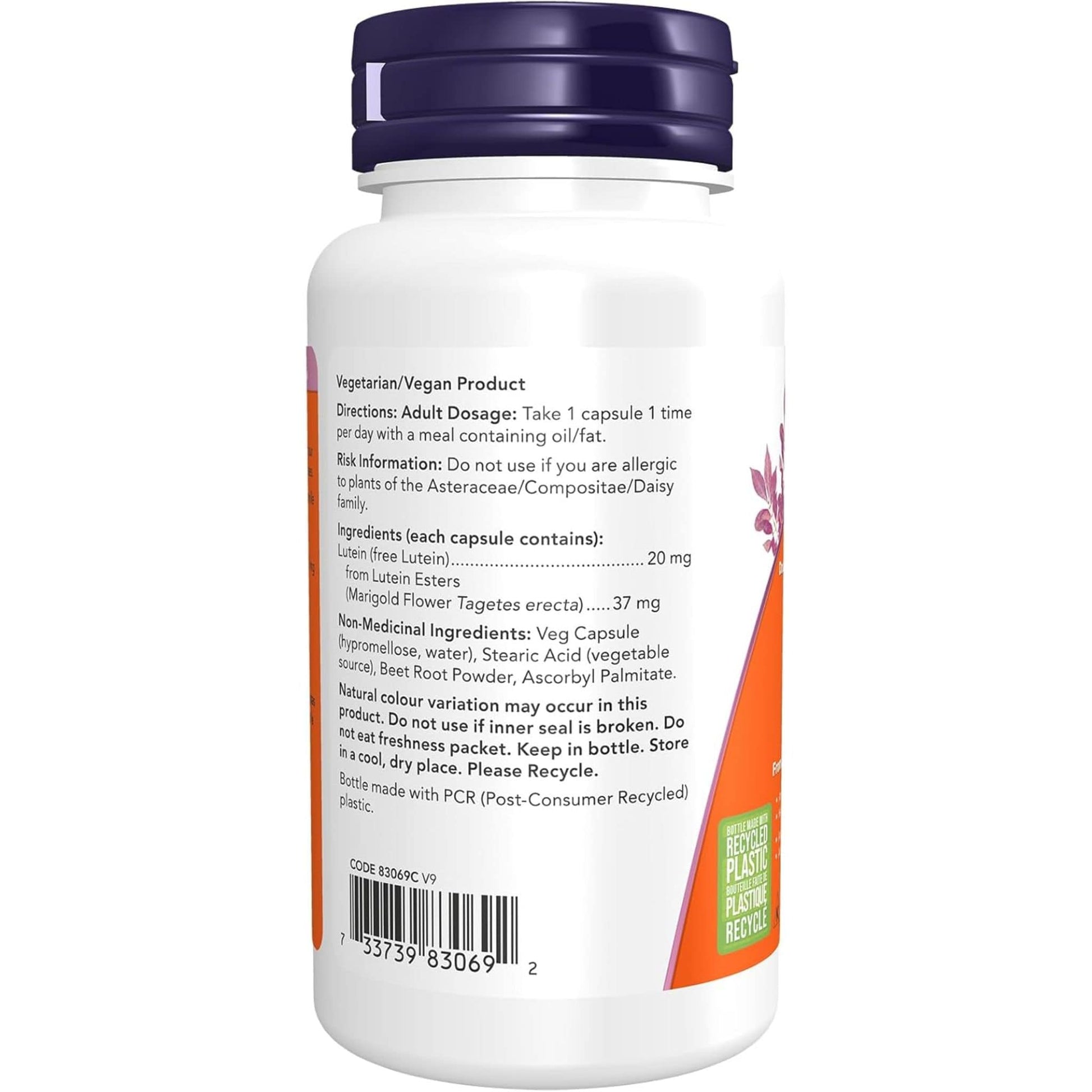90 Vegetable Capsules | NOW Lutein 20 mg Double Strength