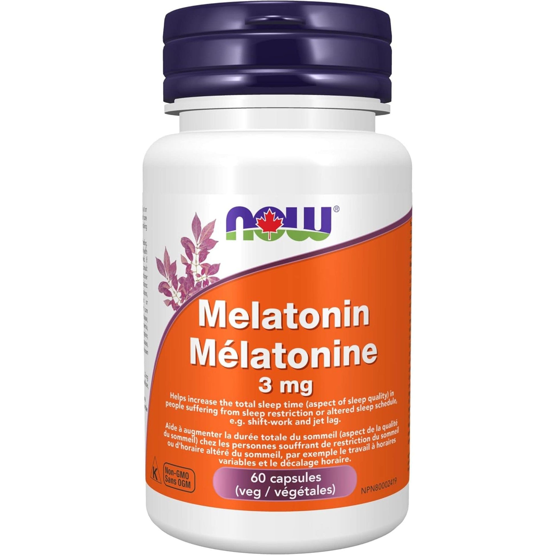 60 Vegetable Capsules | NOW Melatonin 3 mg