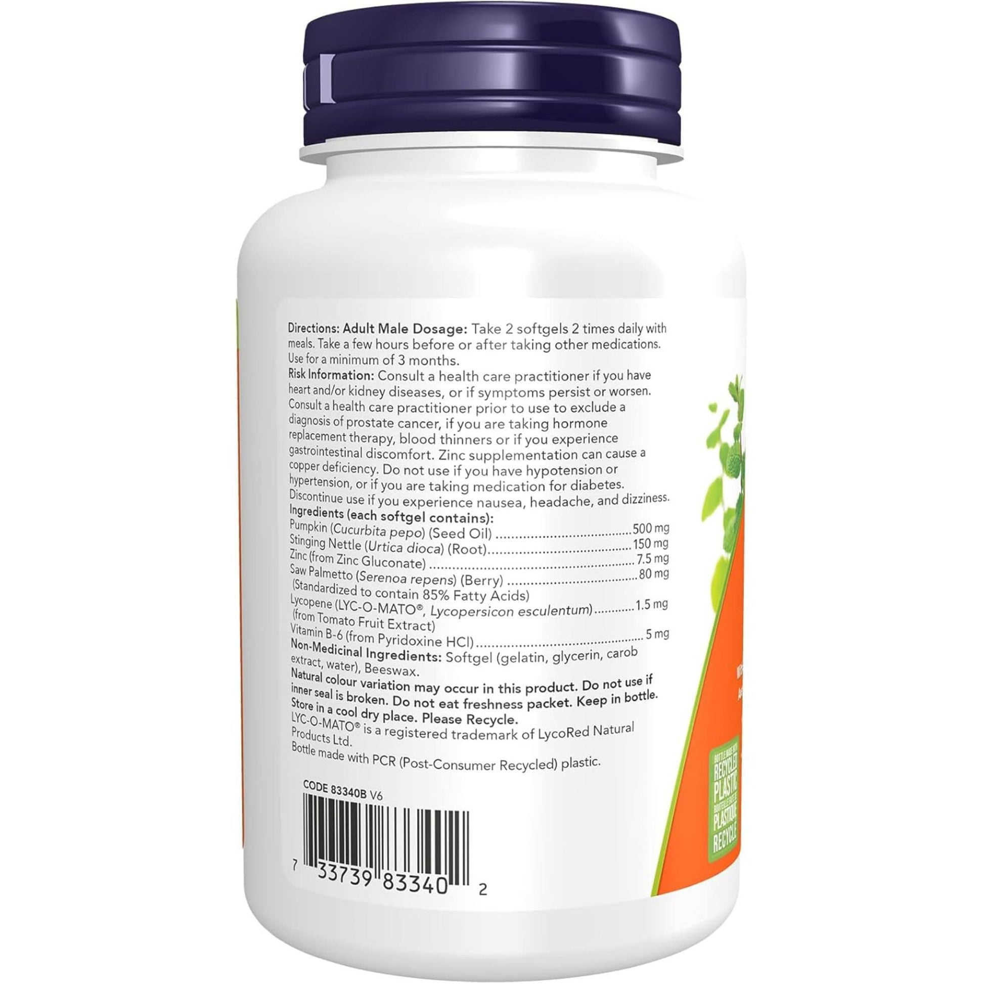 90 Softgels | NOW Prostate Support With Saw Palmetto, Stinging Nettle & Lycopene