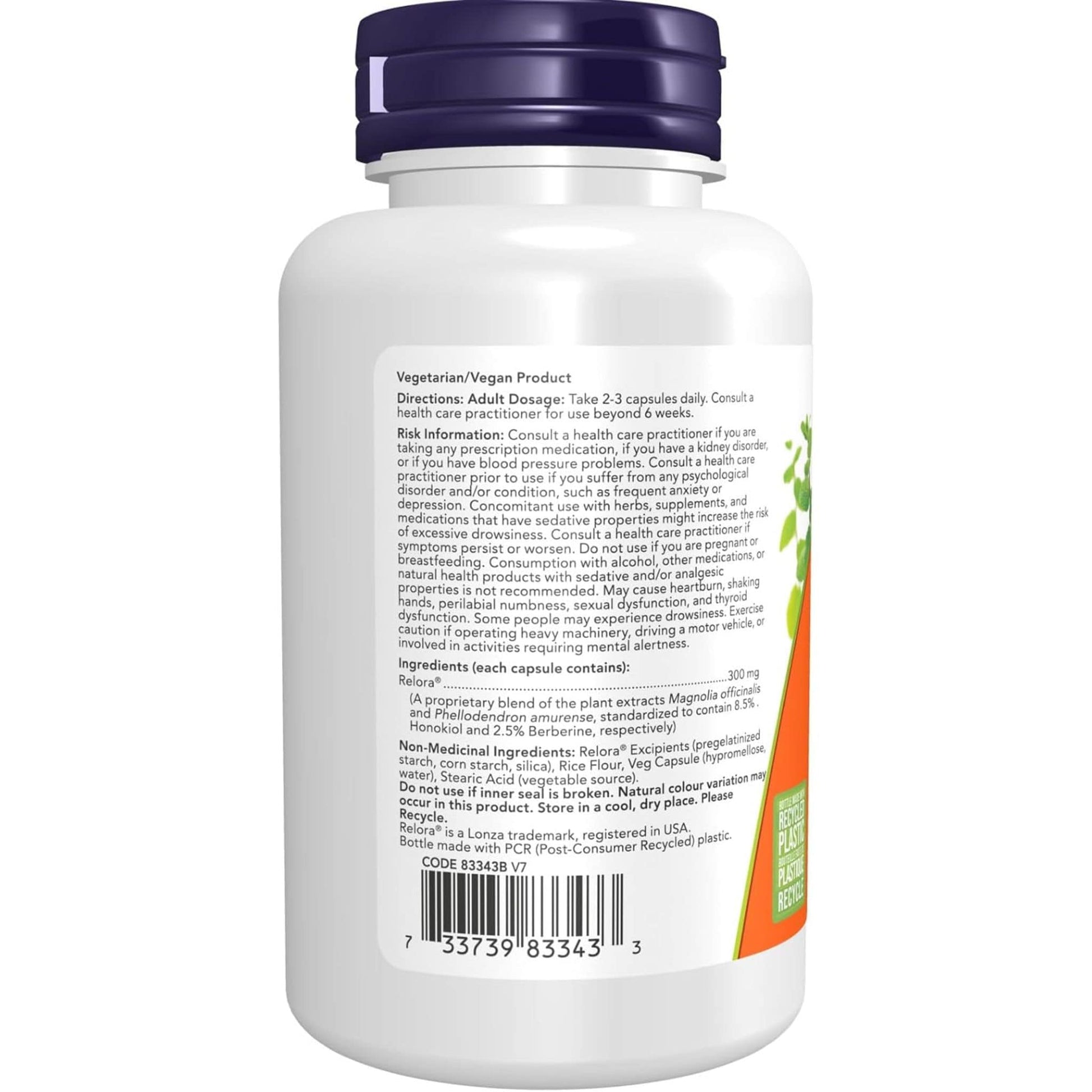 180 Vegetable Capsules | NOW Relora 300 mg