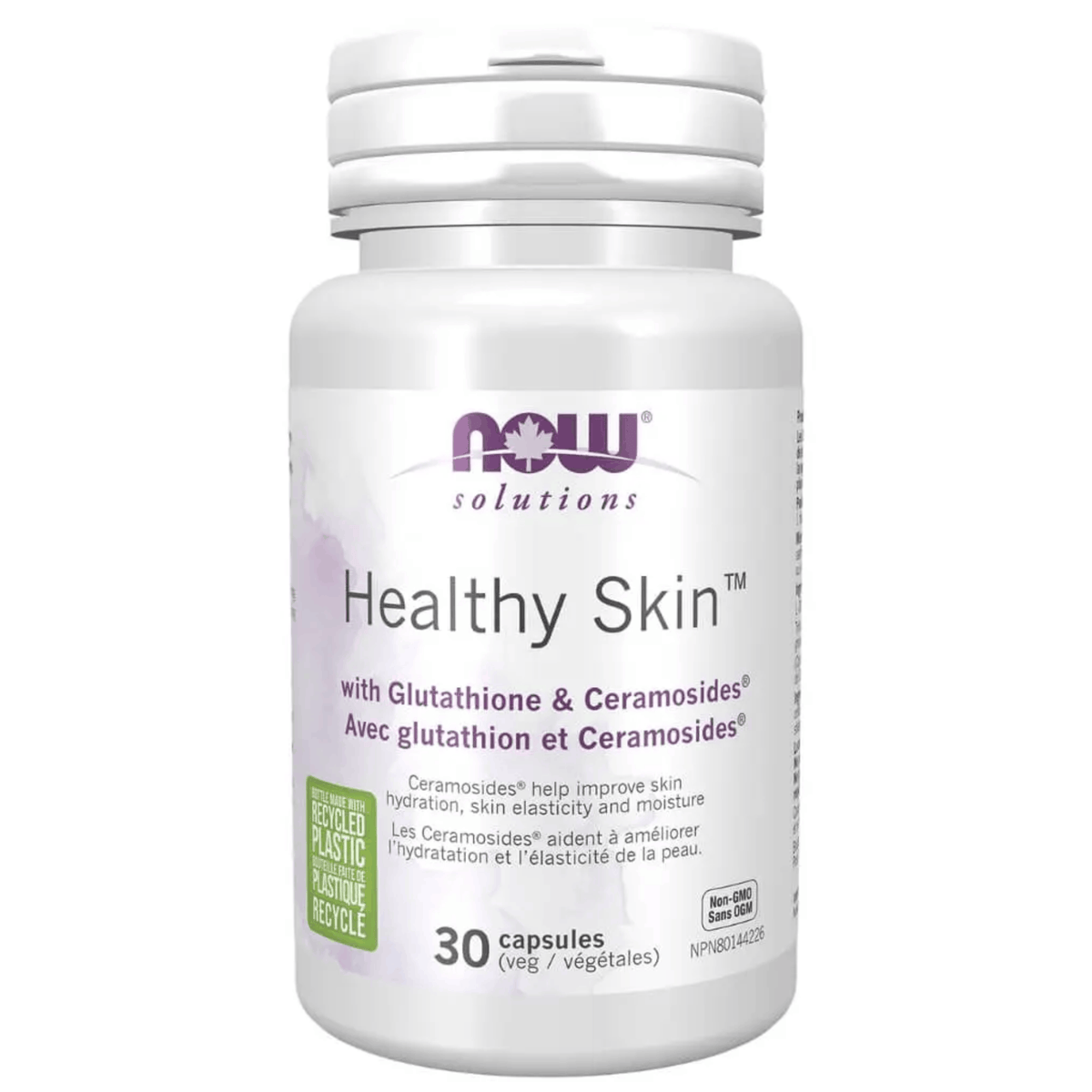 30 Vegetable Capsules | Now Healthy Skin with Glutathione and Ceramosides