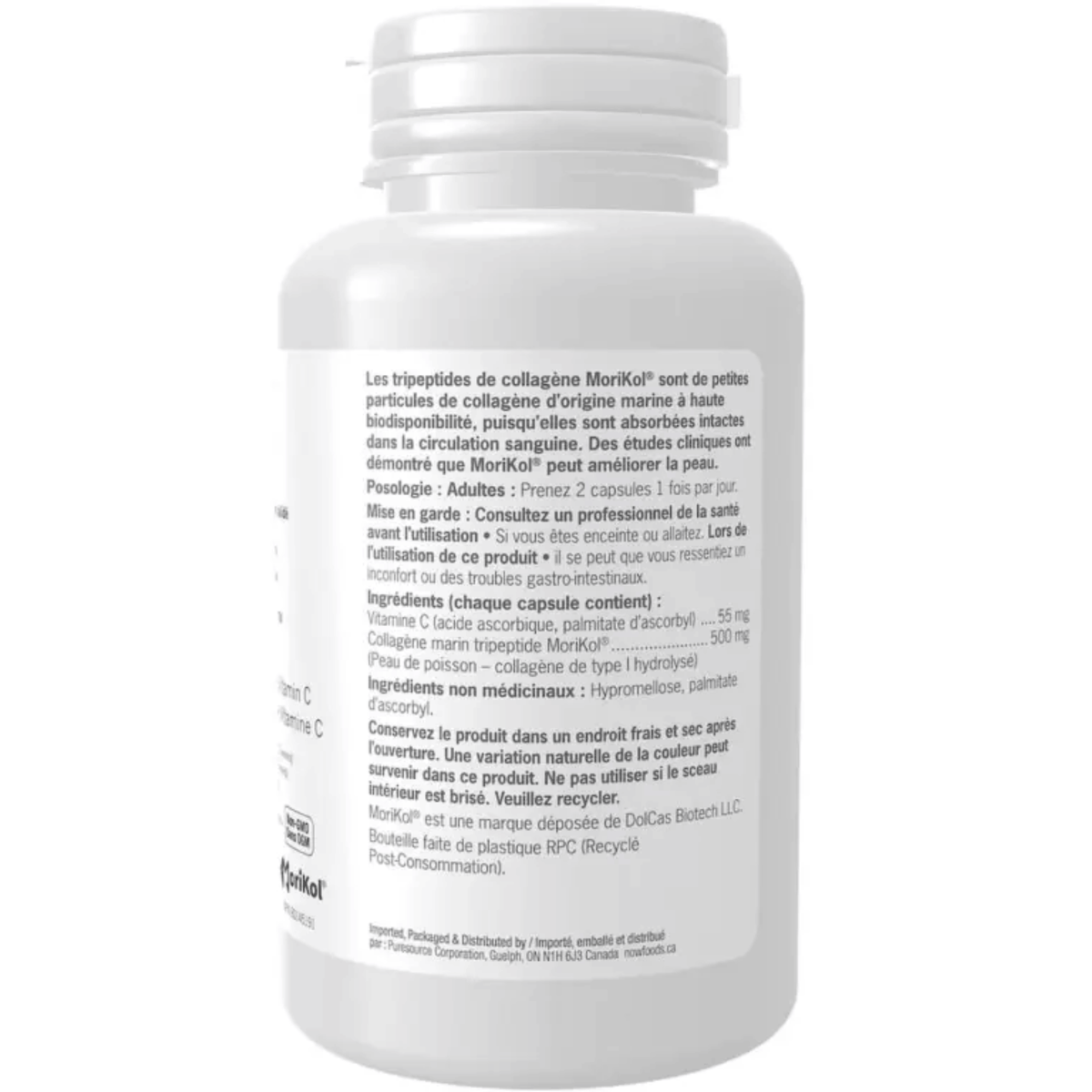 NOW Aquatic Beauty+ Marine Collagen Tripeptides and Vitamin C, 90 Vegetable Capsules
