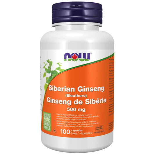 100 Vegetable Capsules | NOW Siberian Ginseng 500 mg