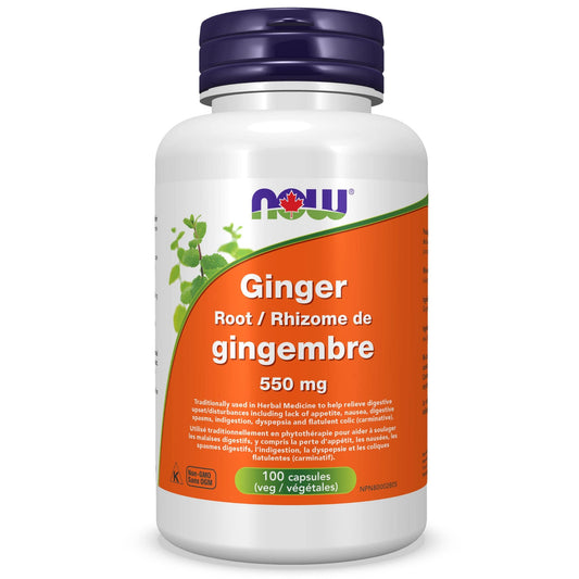 100 Vegetable Capsules | NOW Ginger Root 550mg