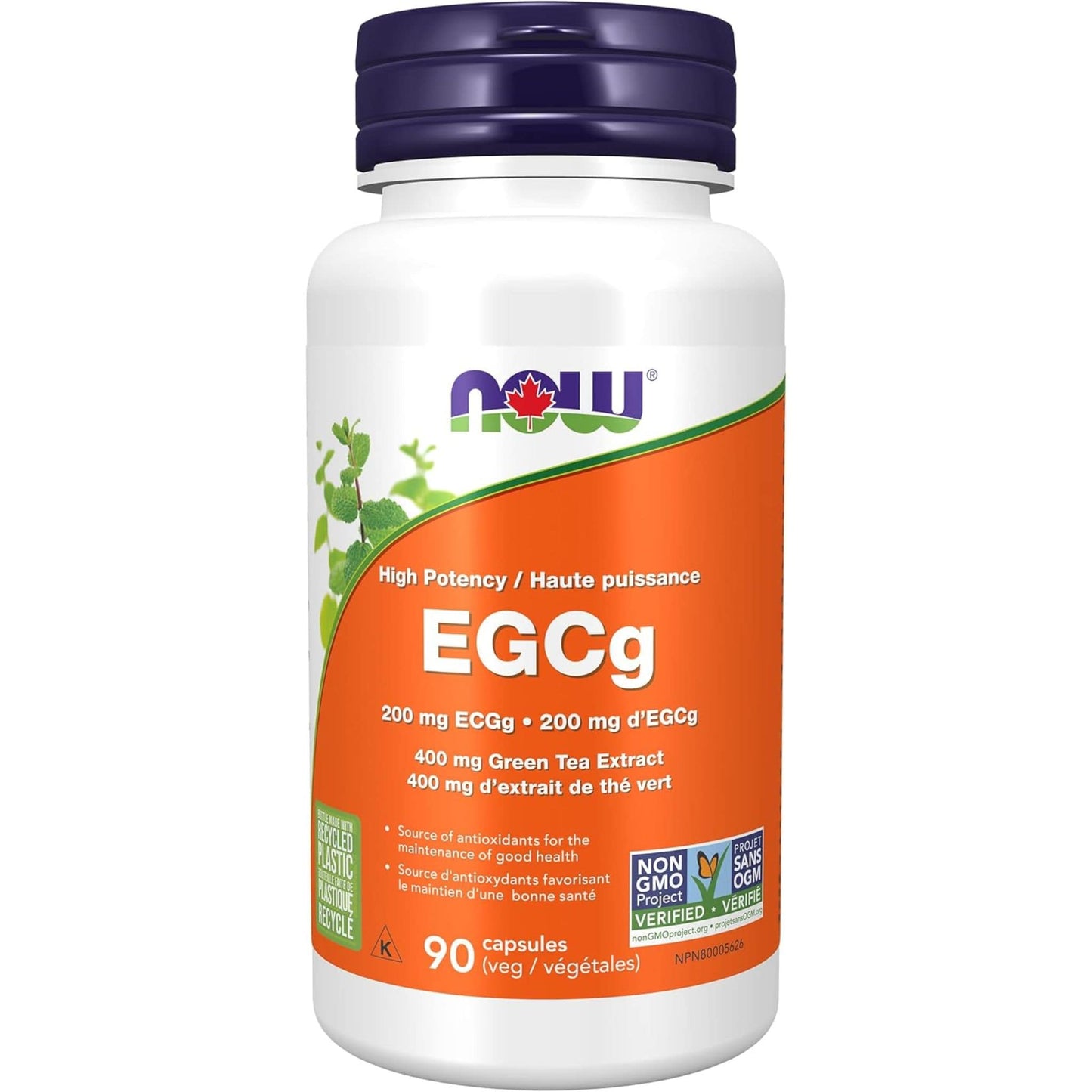 90 Vegetable Capsules | NOW EGCg 400 mg, High Potency