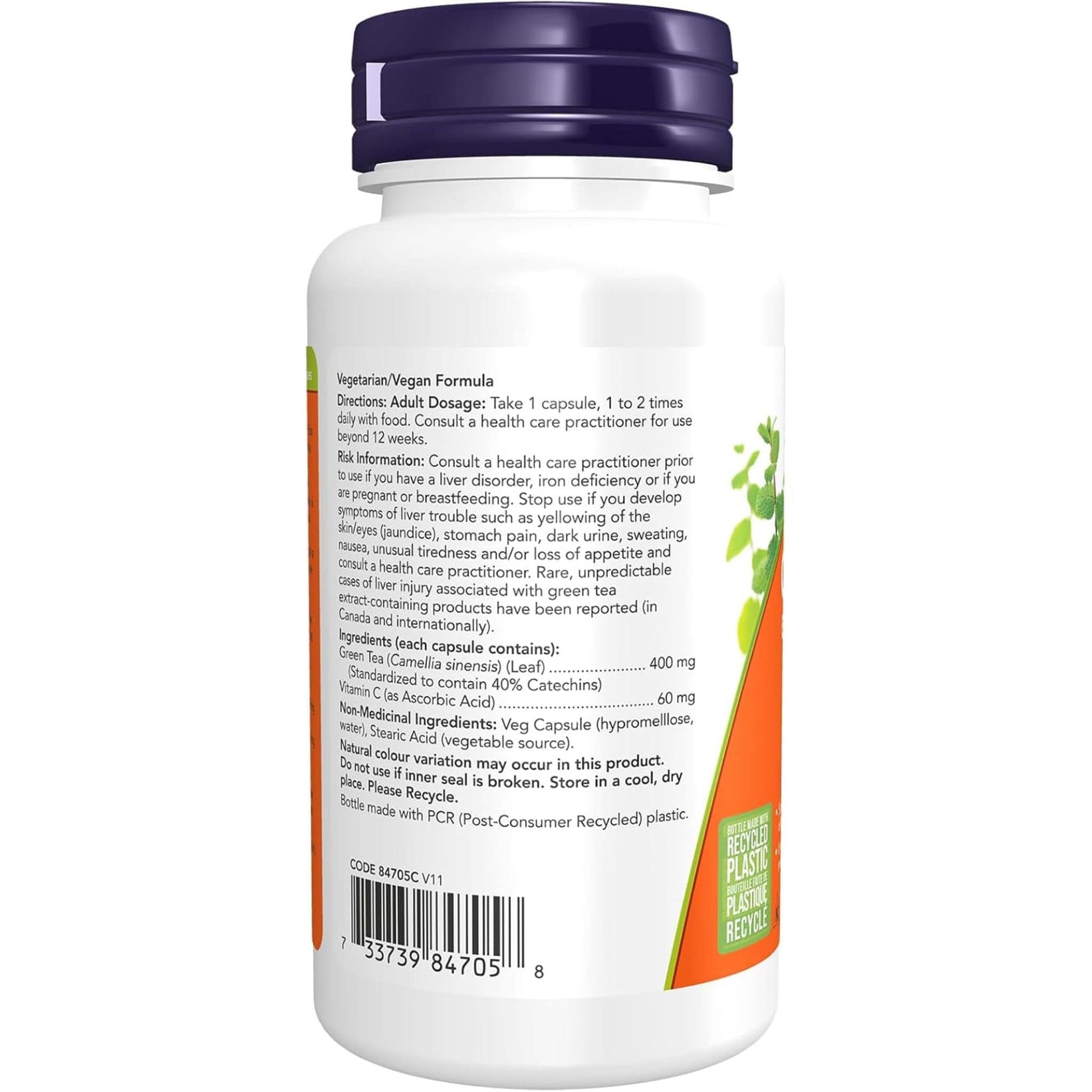100 Vegetable Capsules | NOW Green Tea Extract 400 mg