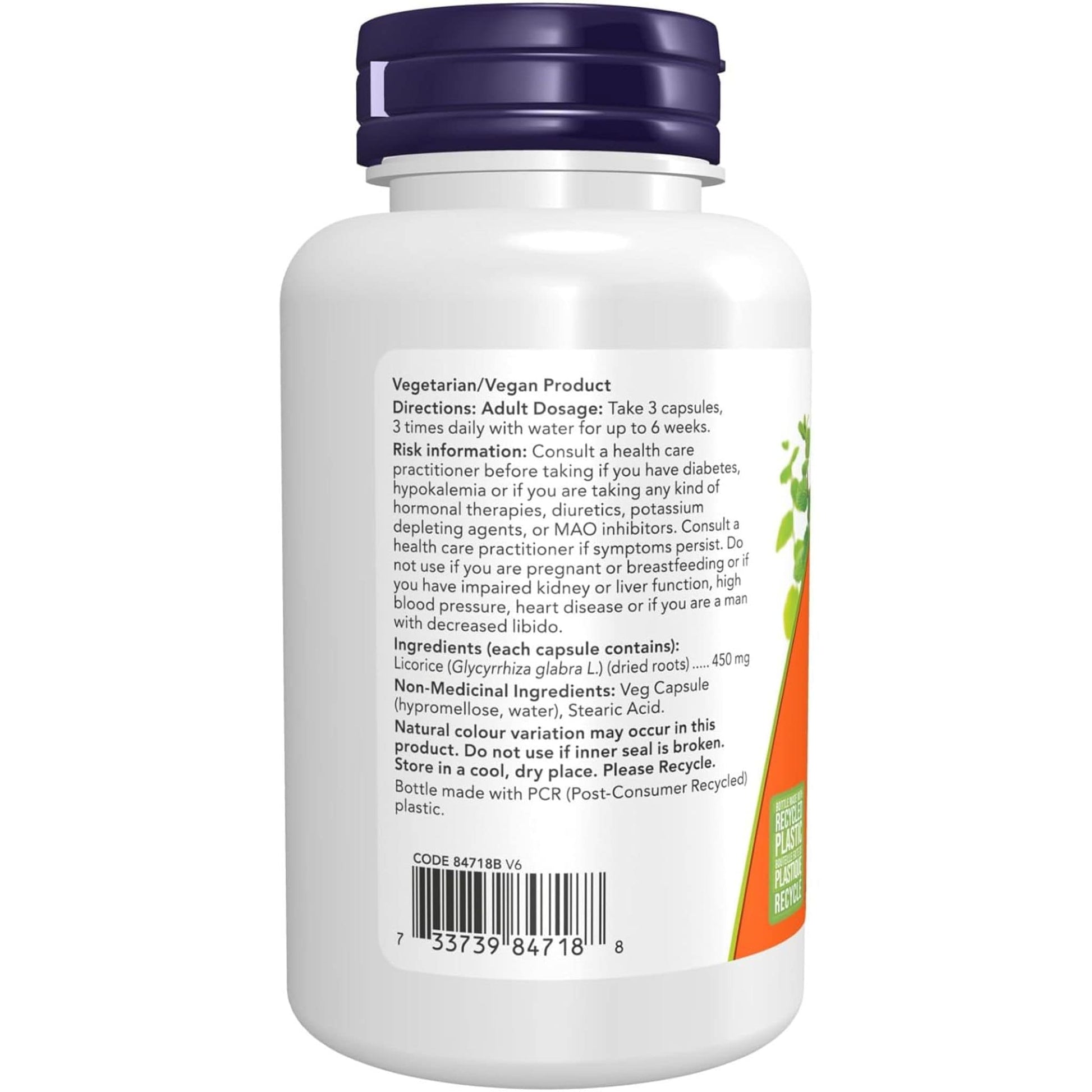 100 Vegetable Capsules | NOW Licorice Root 450 mg