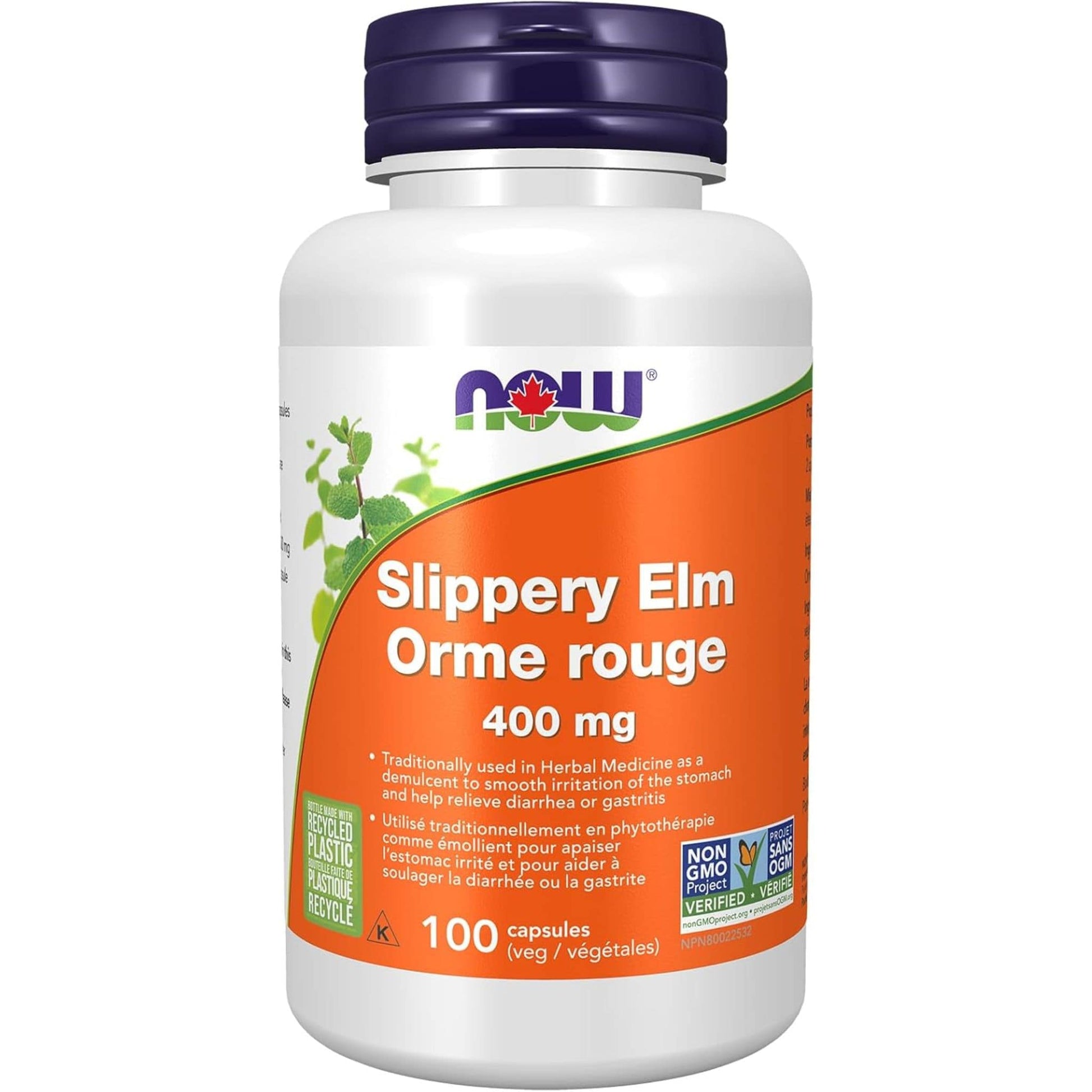 100 Vegetable Capsules | NOW Slippery Elm 400 mg
