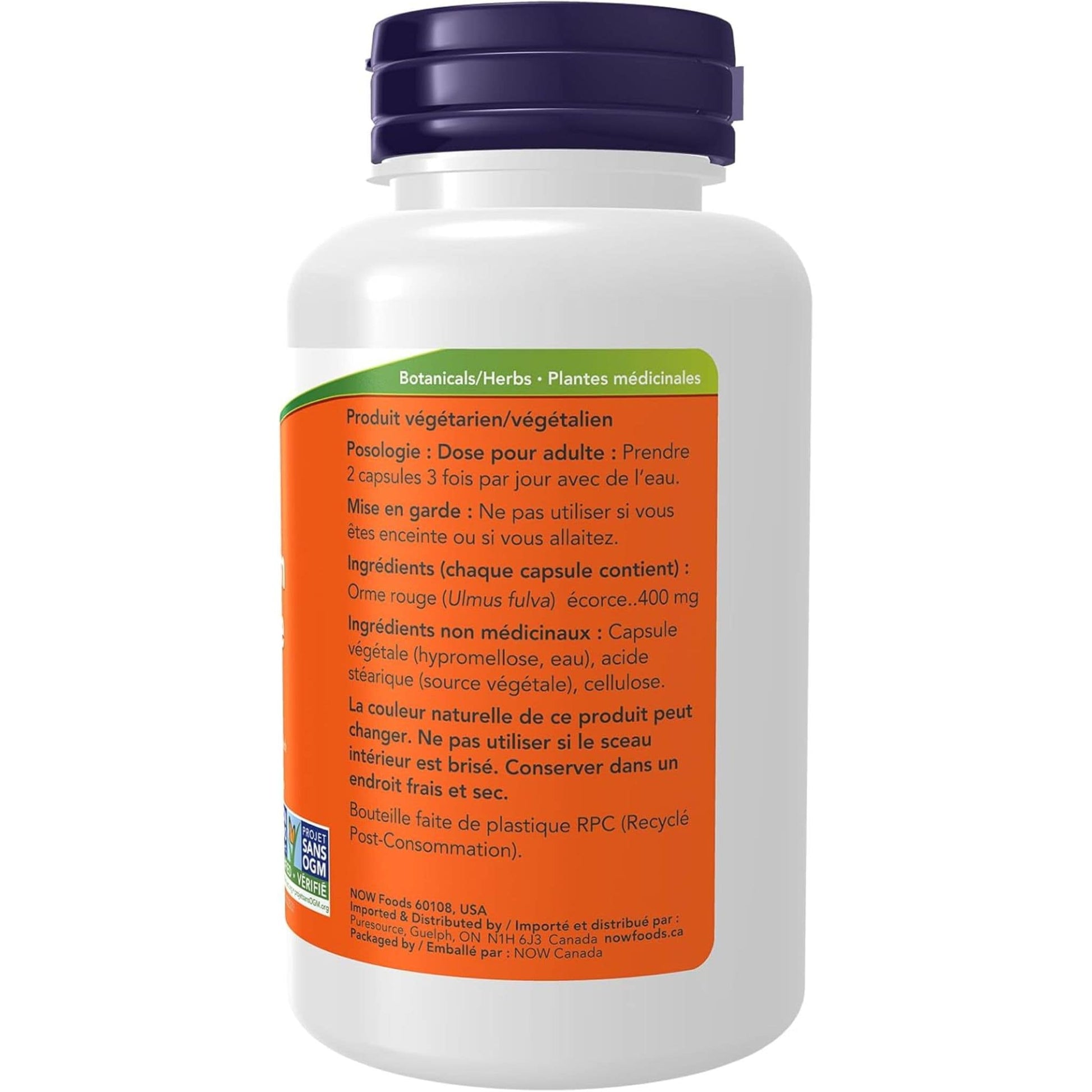 100 Vegetable Capsules | NOW Slippery Elm 400 mg