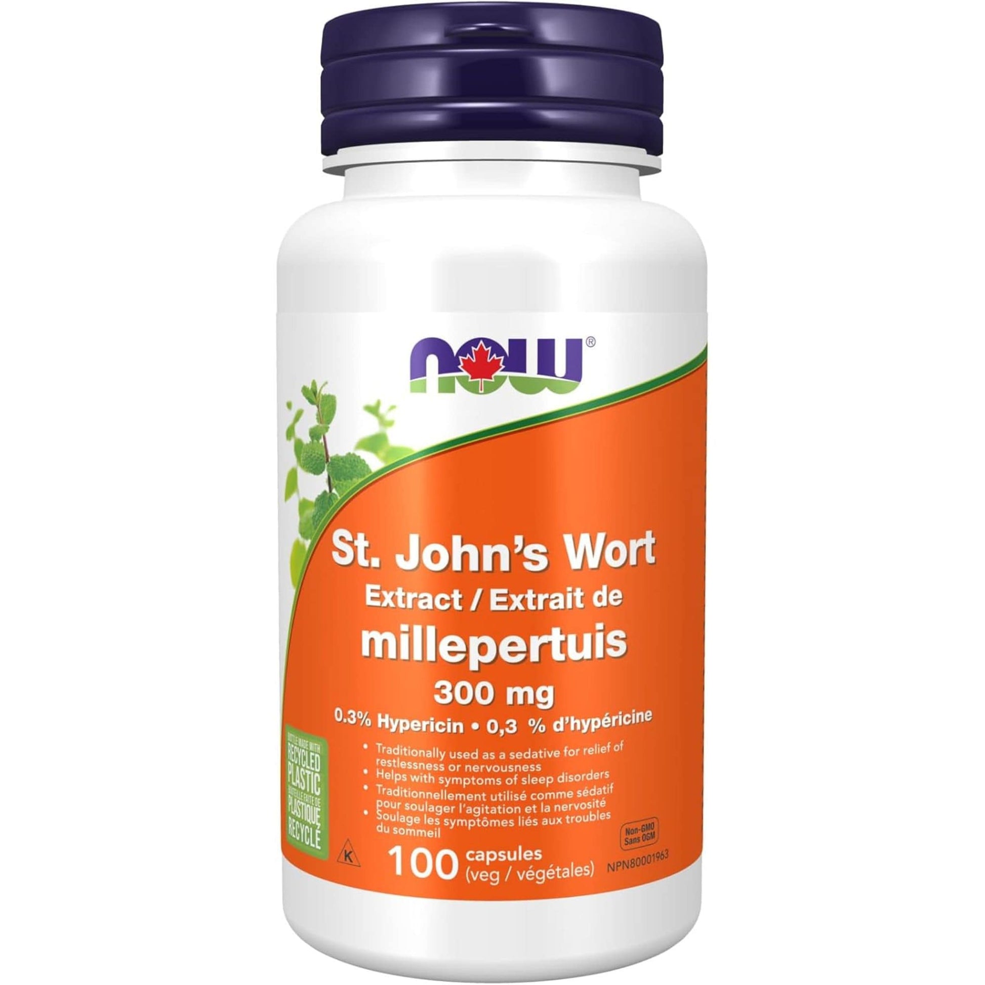 100 Vegetable Capsules | NOW St. John's Wort Extract 300 mg, 0.3% Hypericin